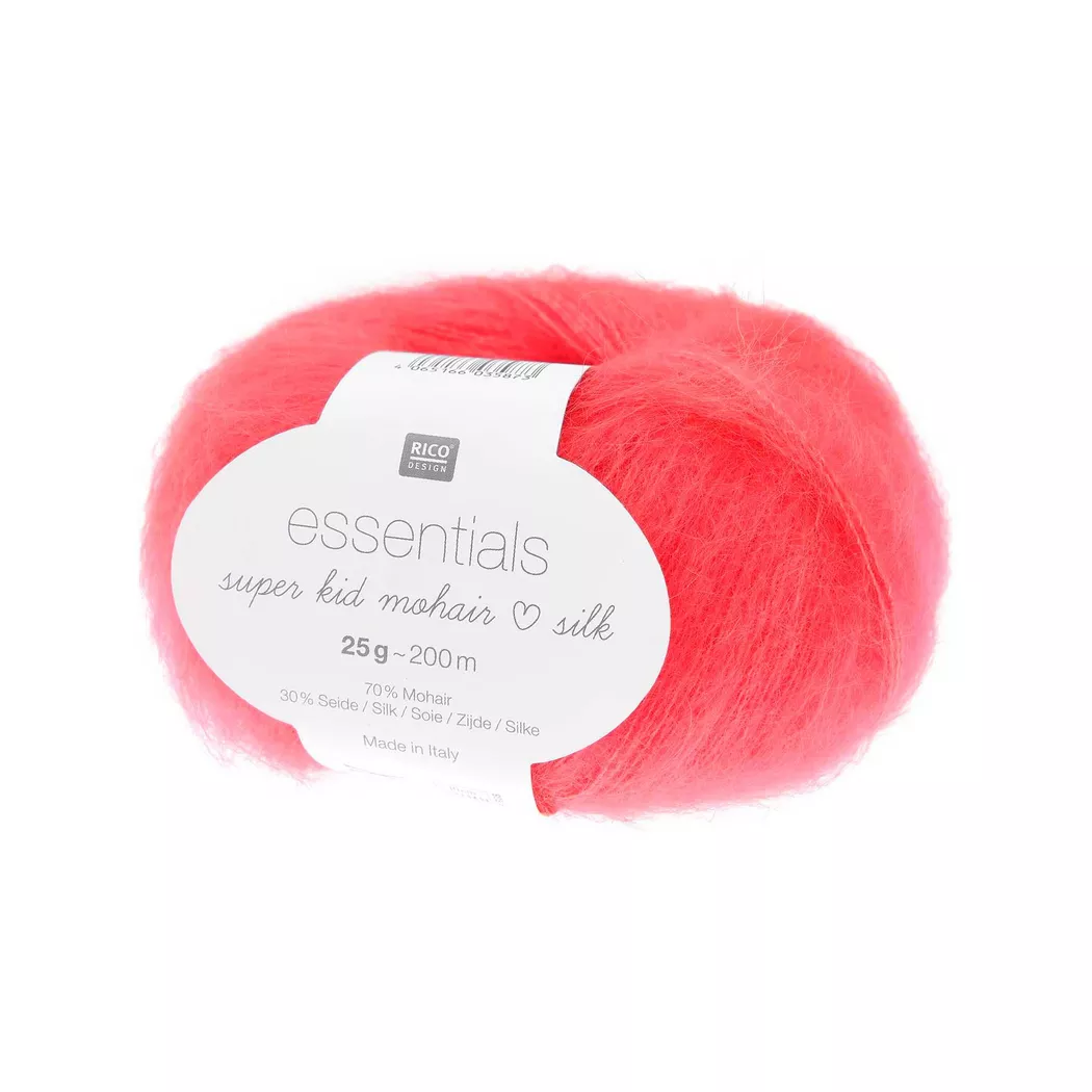 Rico Design Essentials Super Kid Mohair Loves Silk Neon-Rot