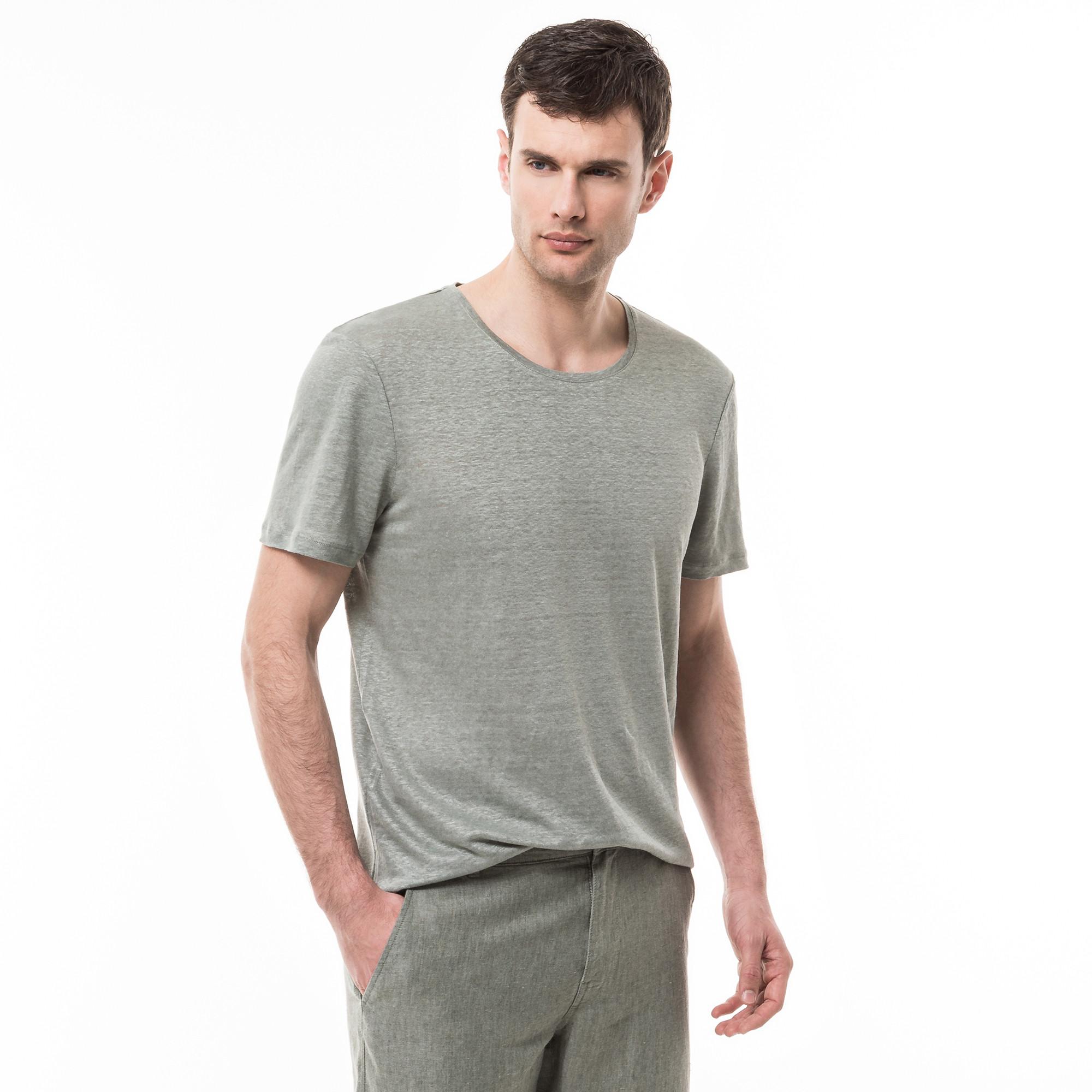 Image of T-shirt, Rundhals, Kurzarm Herren Khaki XL