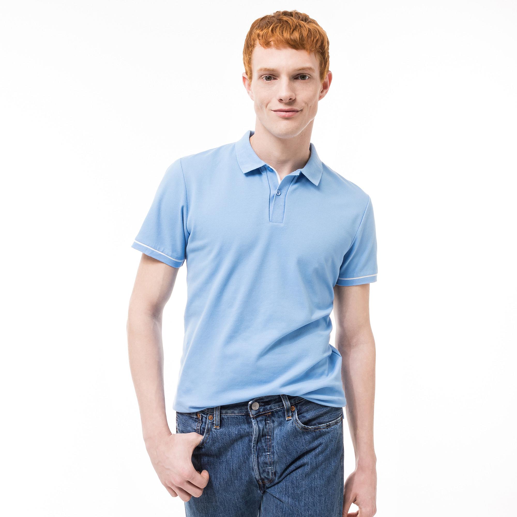 Image of Poloshirt, Kurzarm Herren Hellblau L