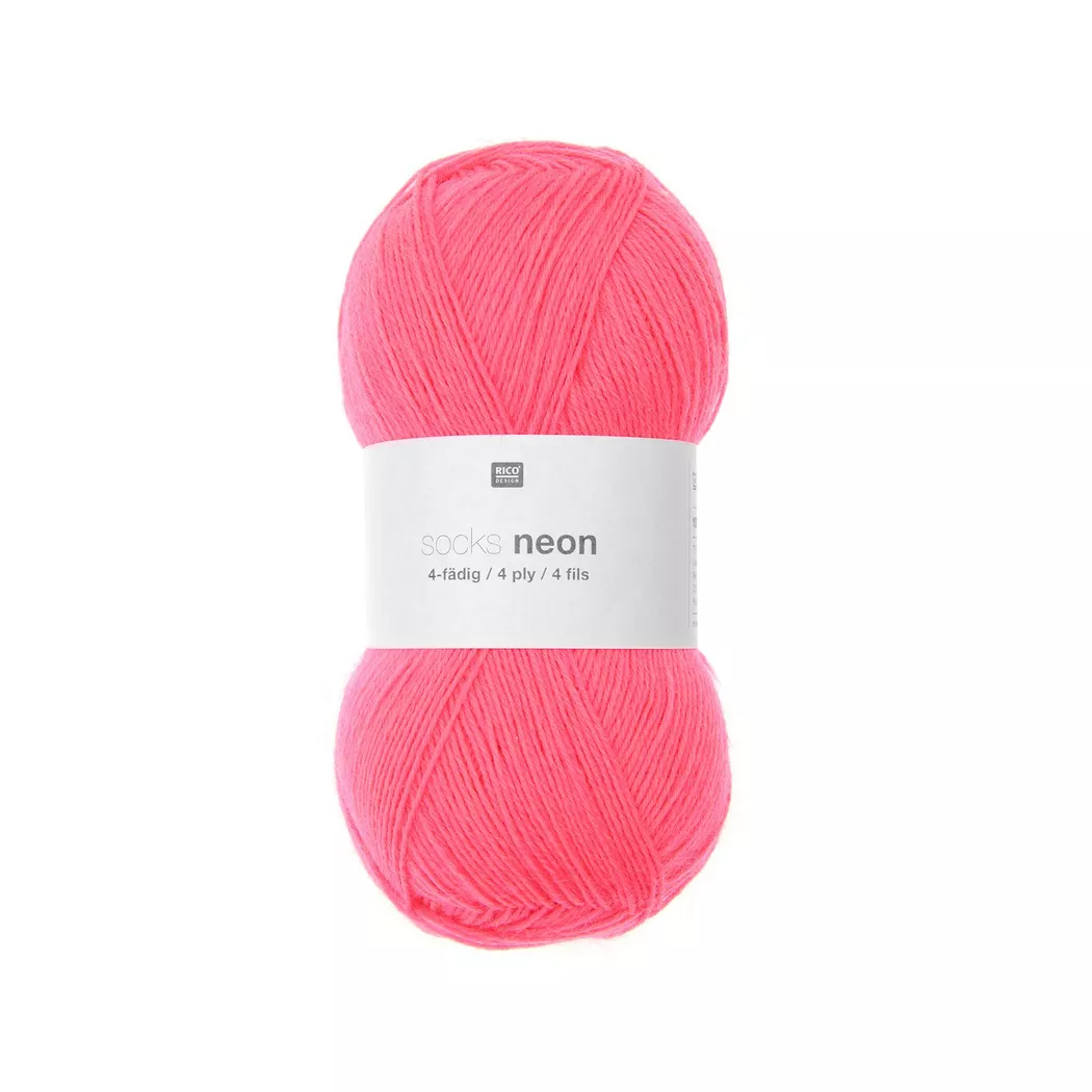 Rico Design Socks Neon 4-fädig Rot