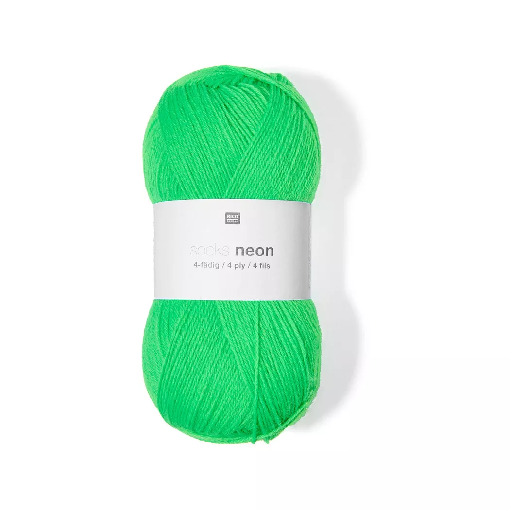 Rico Design Socks Neon 4-fädig Grün