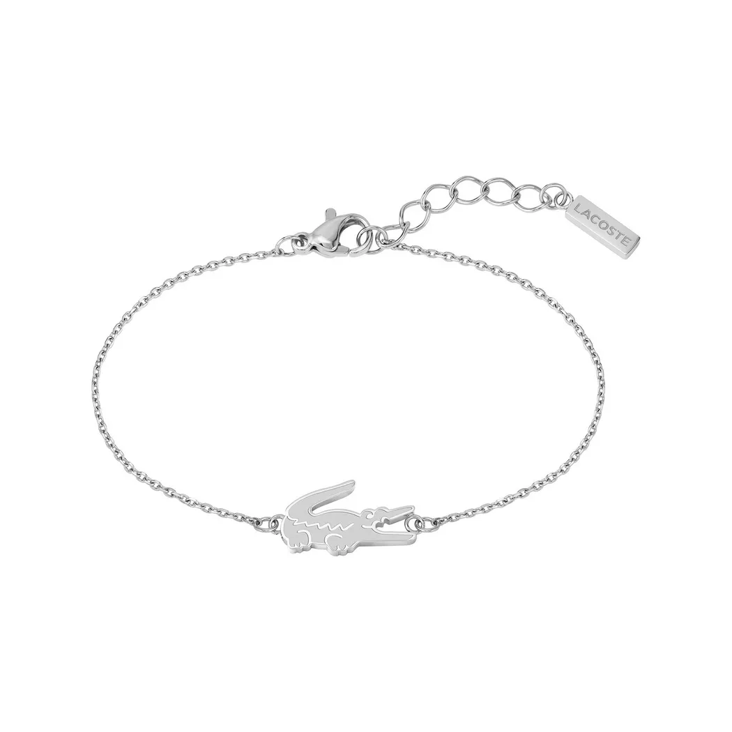 Lacoste - Armband, Crocodile, 19cm, Silber