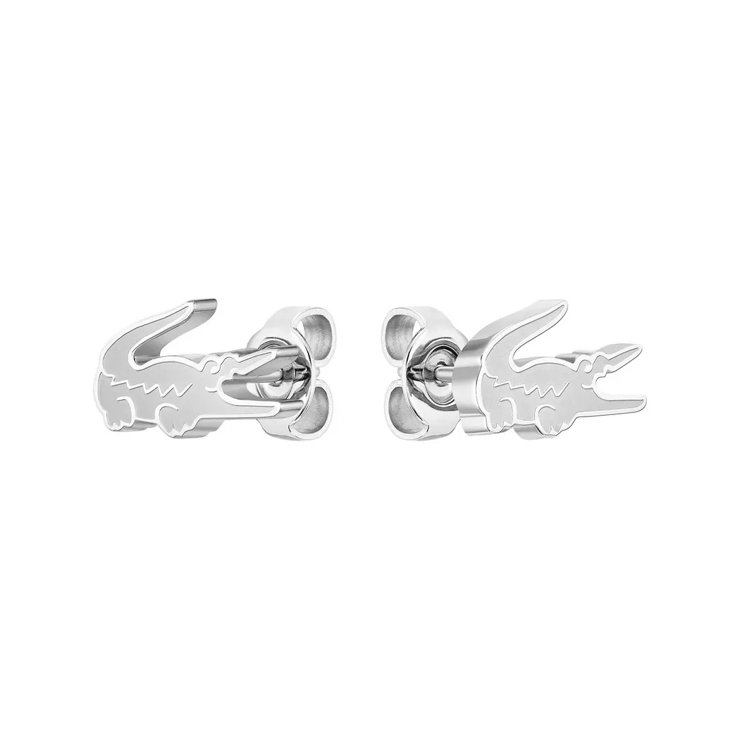 Lacoste - Ohrstecker, Crocodile, 11mm, Silber