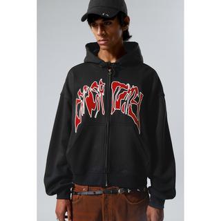 WEEKDAY Regular Graphic Zip Hoodie Sweatjacke 