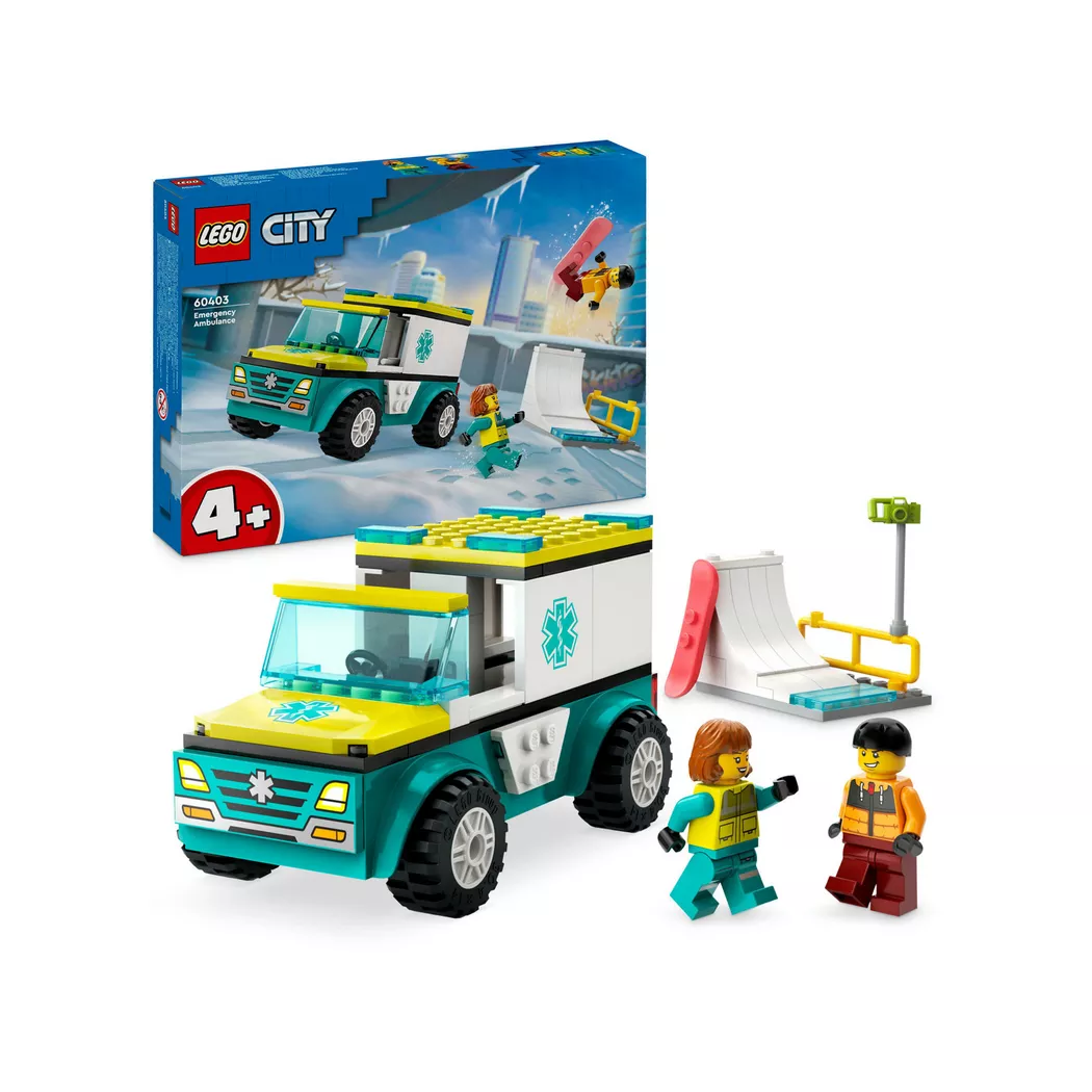 LEGO® - 60403 Rettungswagen und Snowboarder, Multicolor