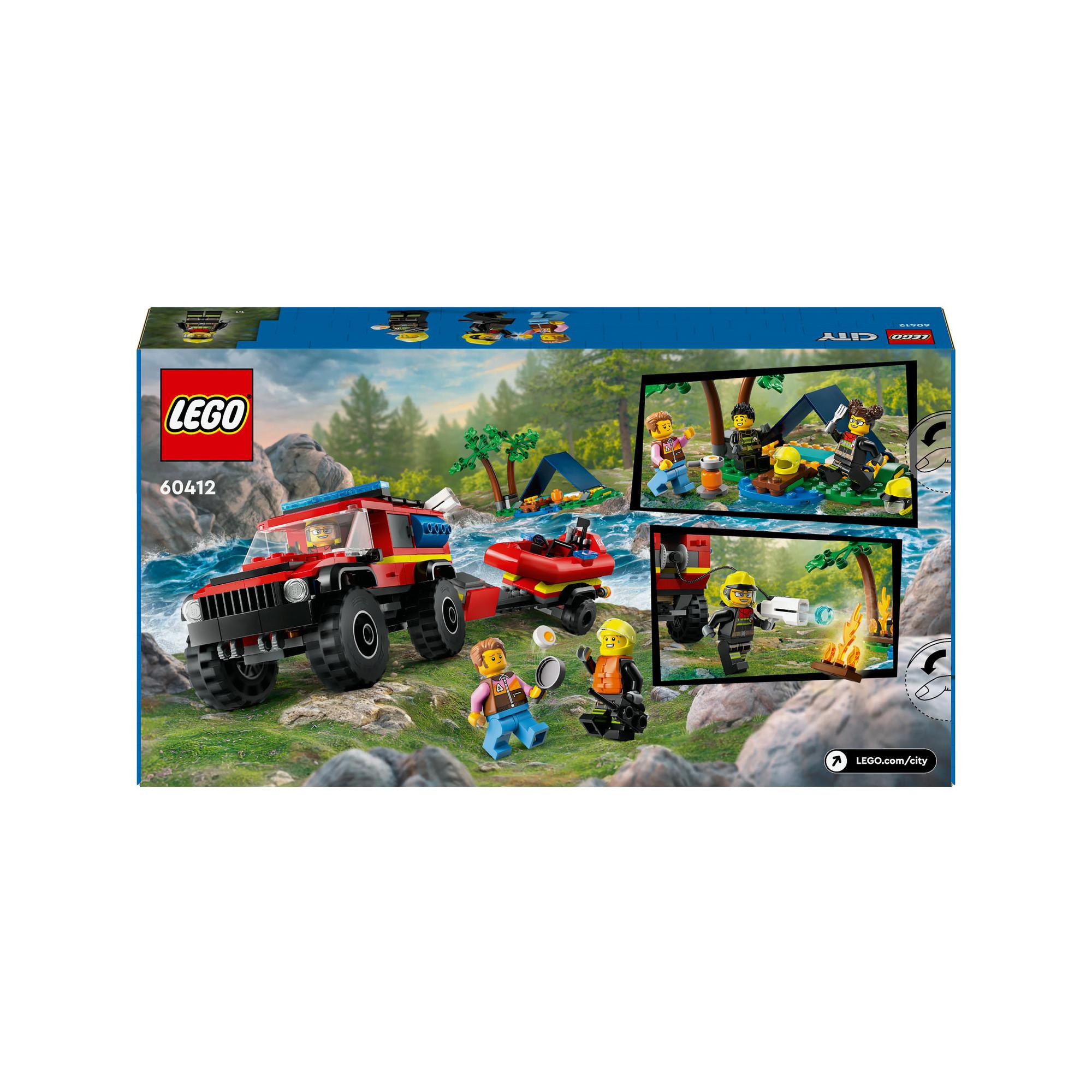 LEGO®  60412 Le camion de pompiers 4x4 et le canot de sauvetage 