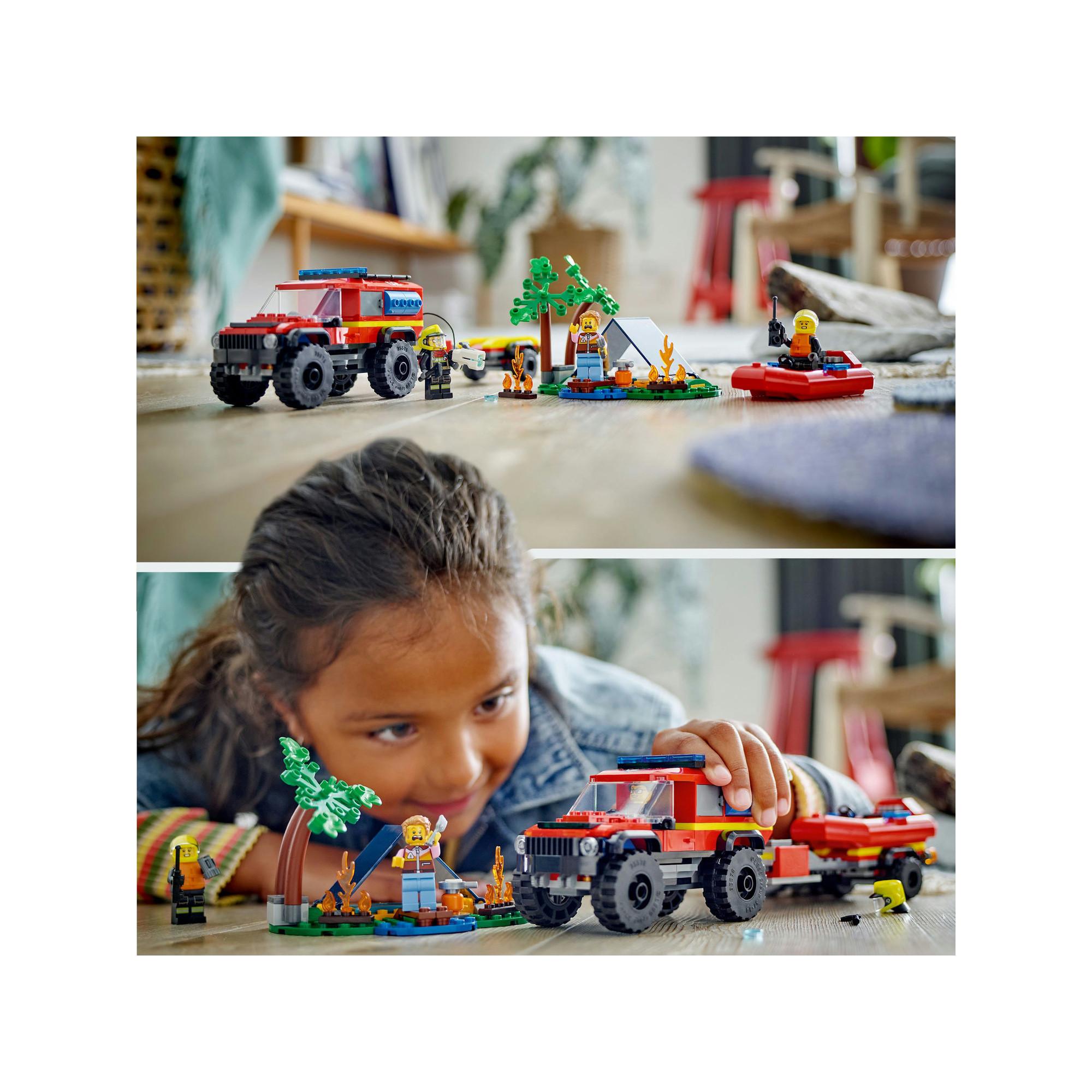 LEGO®  60412 Fuoristrada antincendio e gommone di salvataggio 