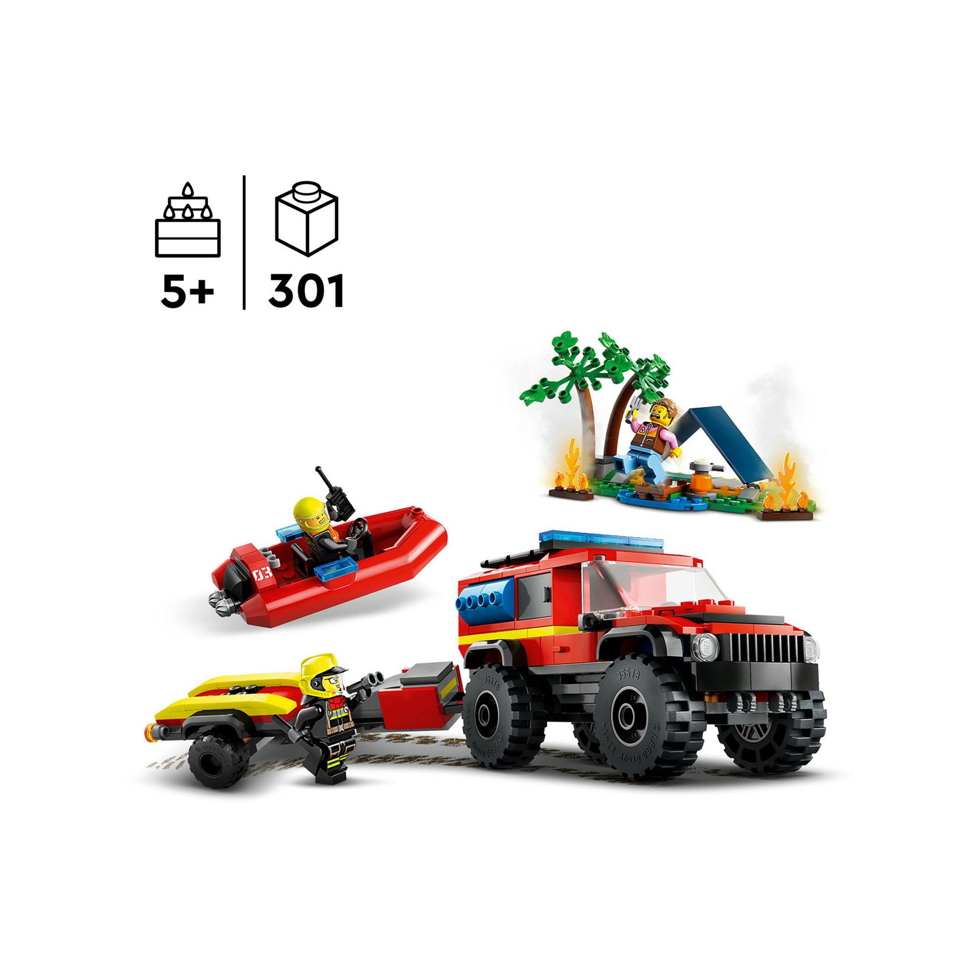 LEGO®  60412 Fuoristrada antincendio e gommone di salvataggio 