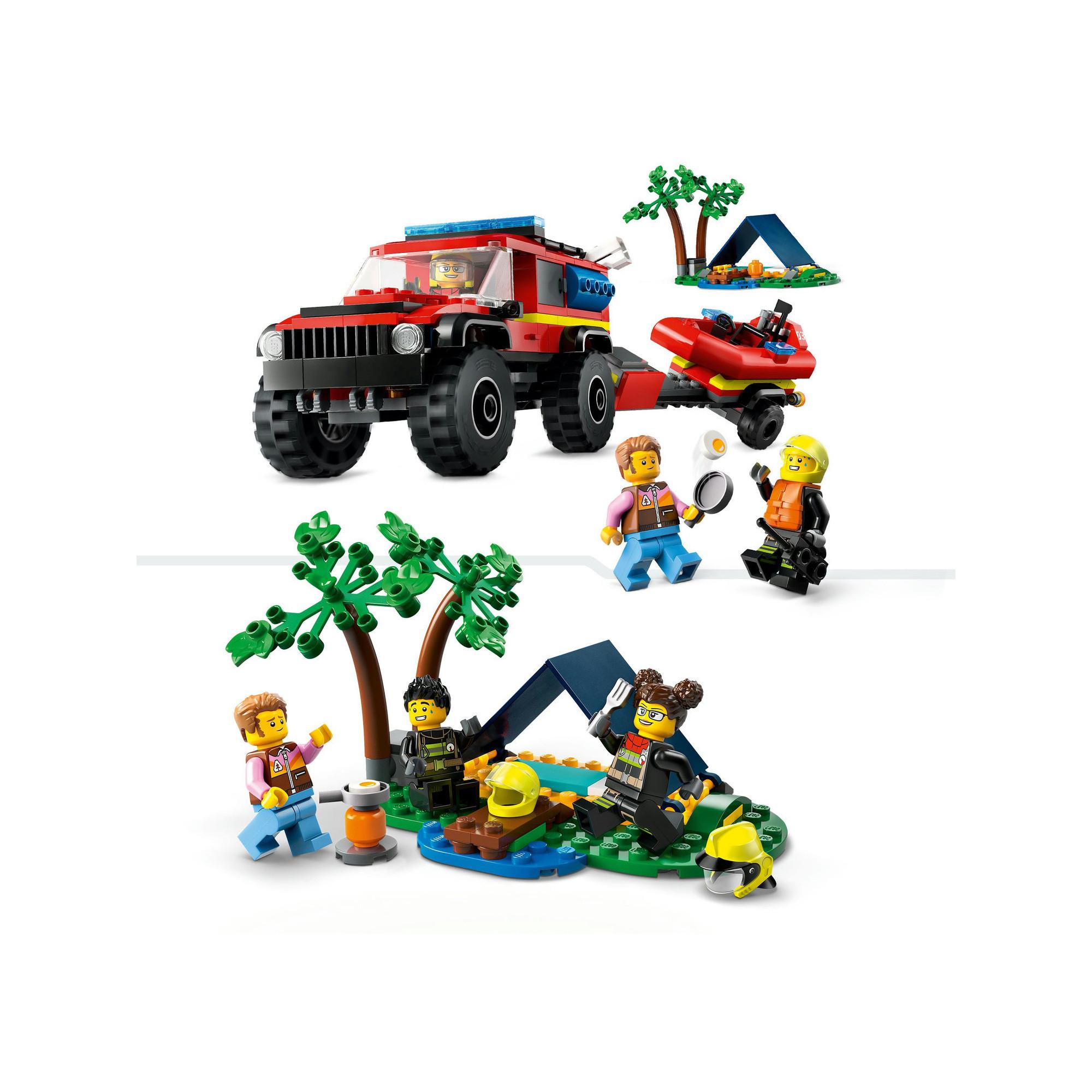 LEGO®  60412 Le camion de pompiers 4x4 et le canot de sauvetage 