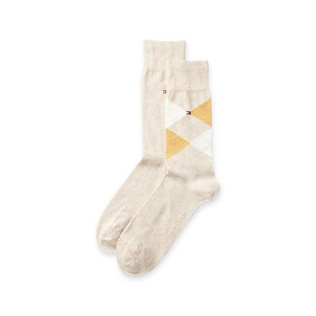 TOMMY HILFIGER Lot de 2 Chaussettes Check Hauteur Mollet  
