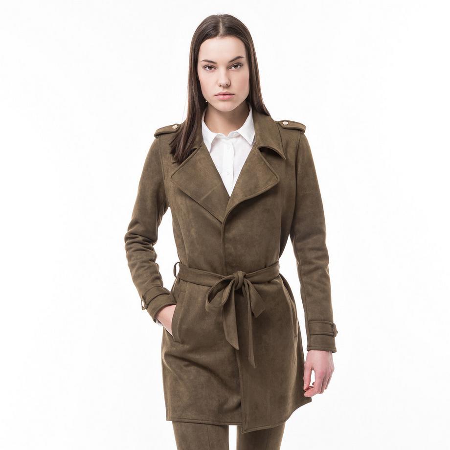 Manor Woman Velours Trenchcoat  