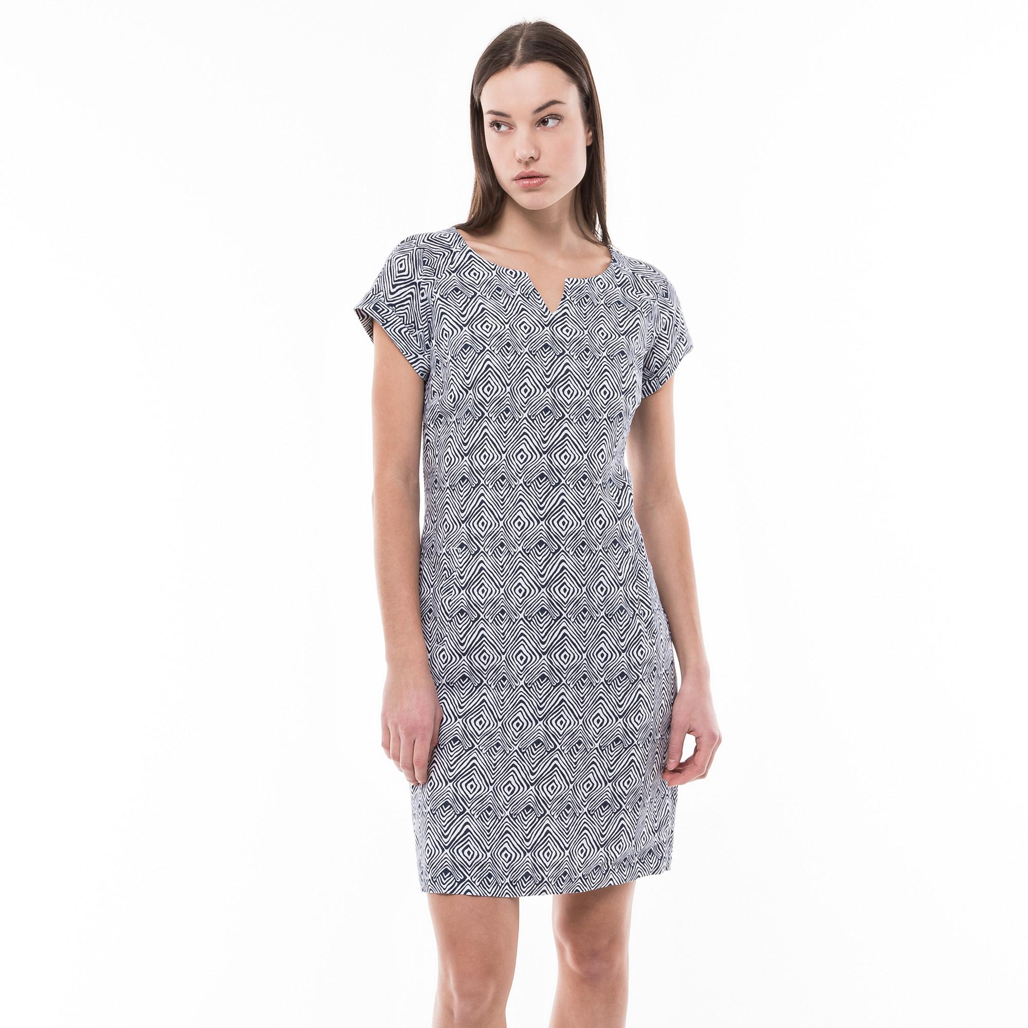 Image of Leinenkleid, Kurzarm Damen Marine 38