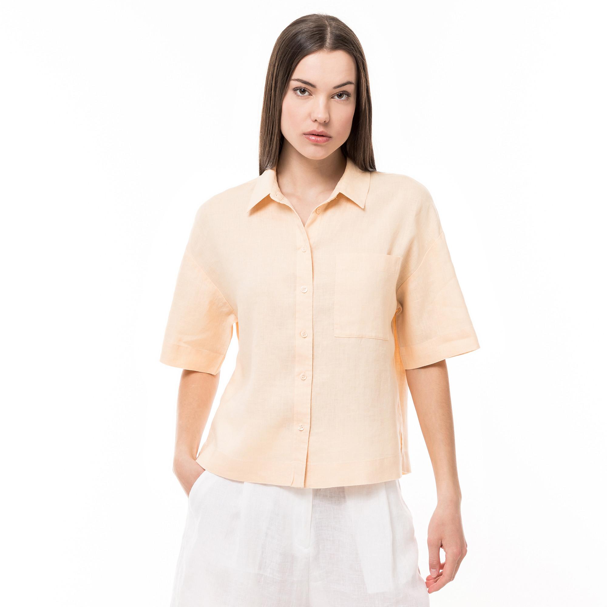 Image of Bluse, Kurzarm Damen Melone 34
