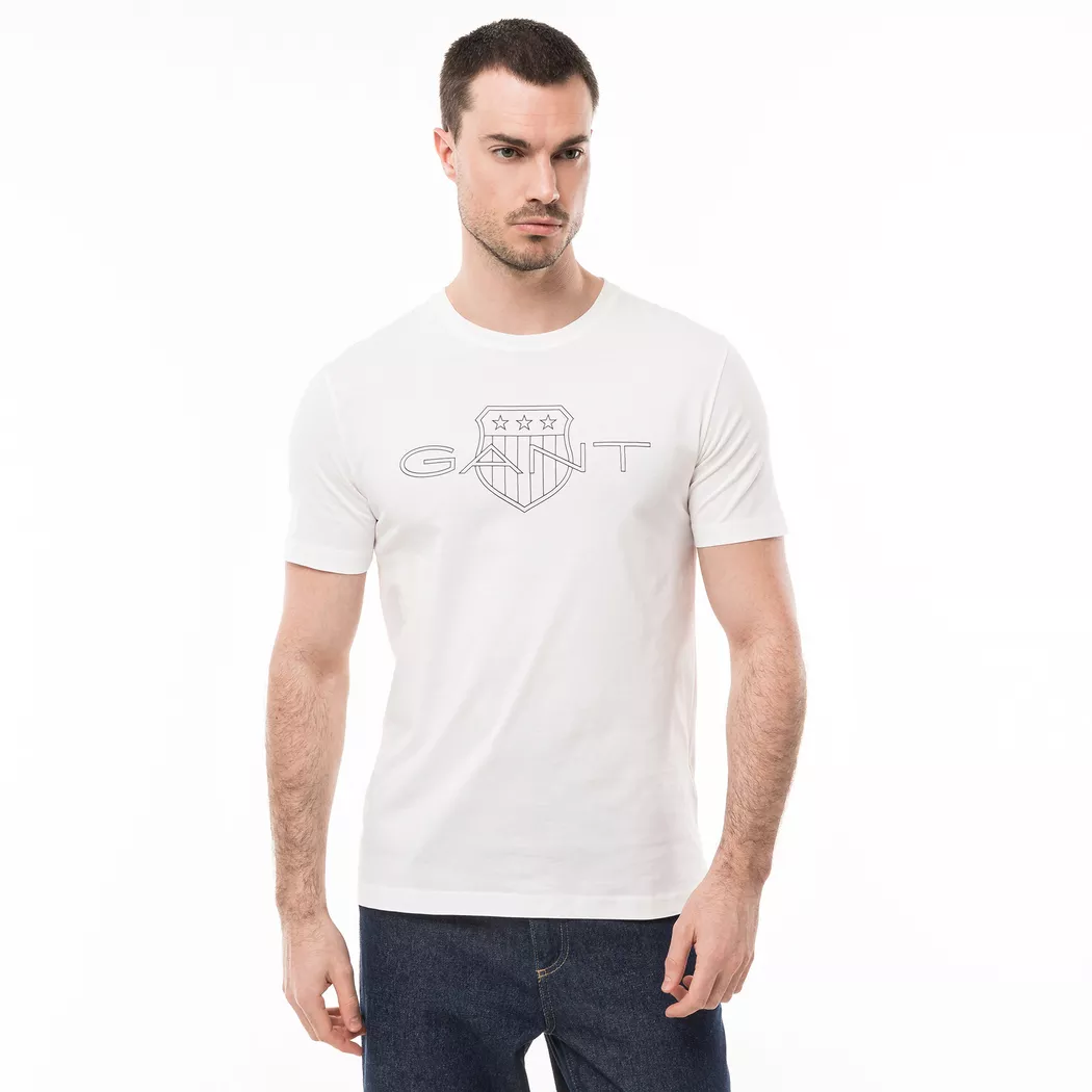 Gant T-shirt à Manches Courtes 2003184 Regular Fit White S Homme