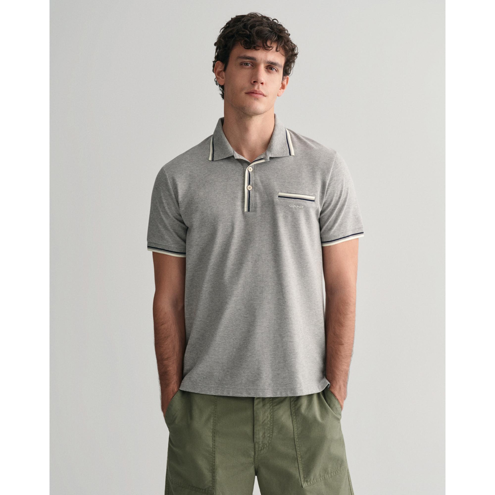 Image of Poloshirt, Kurzarm Herren Grau XXL