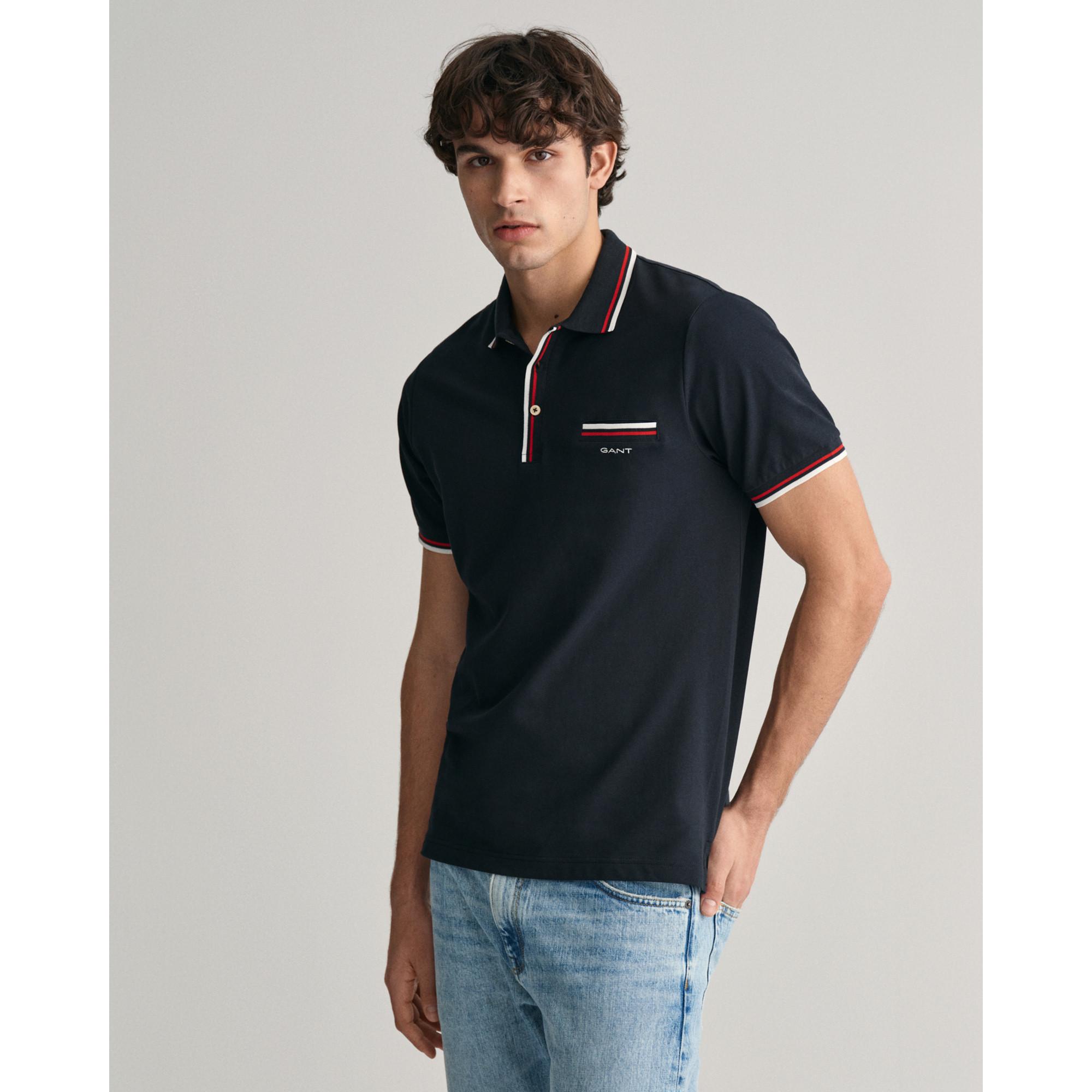 Image of Poloshirt, Kurzarm Herren Noir XL