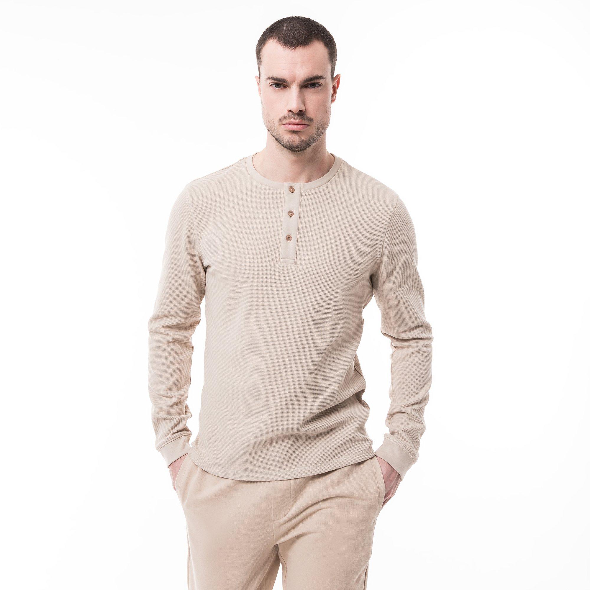 Image of Shirt, Langarm Herren Beige M