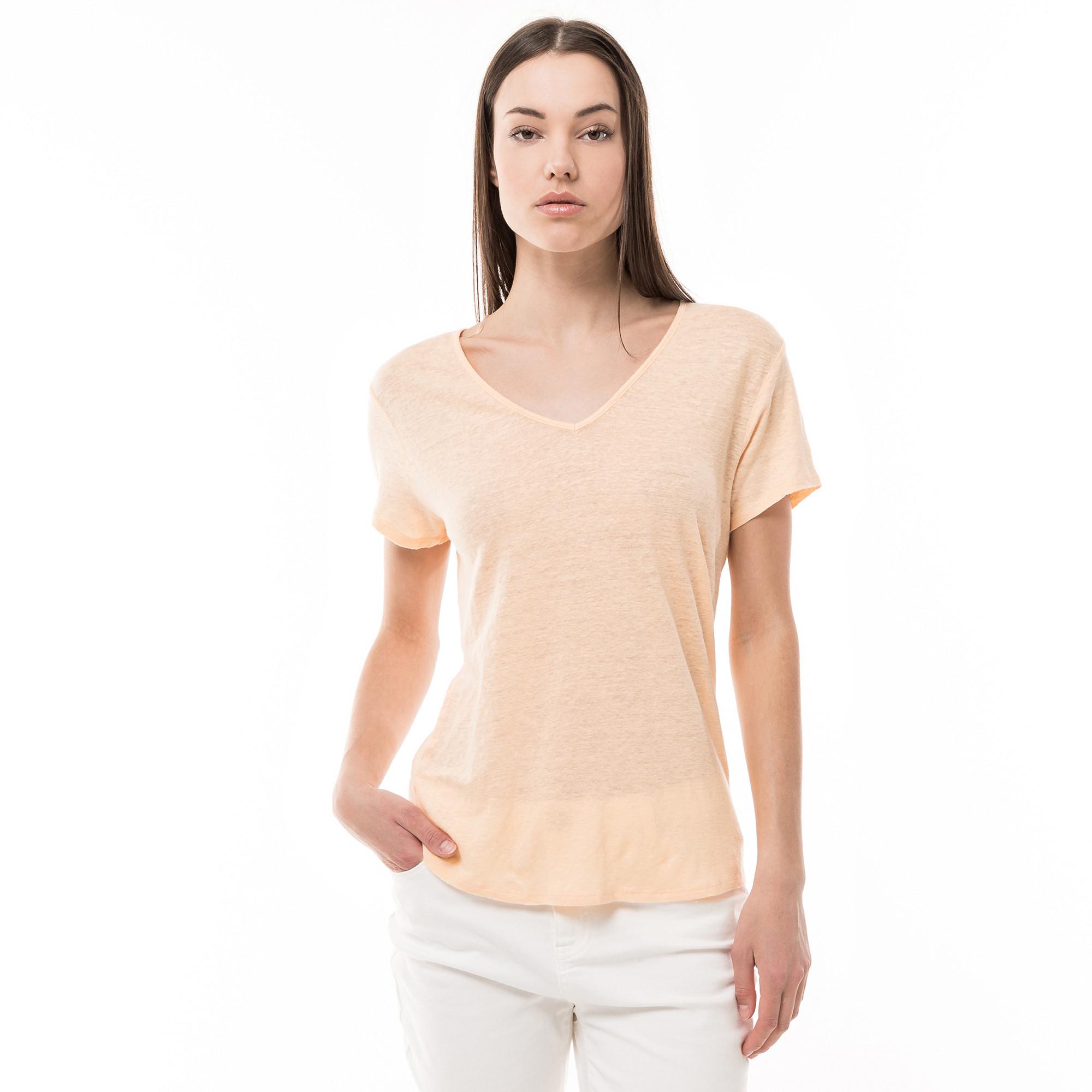 Image of T-shirt, V-neck, Kurzarm Damen Melone XL