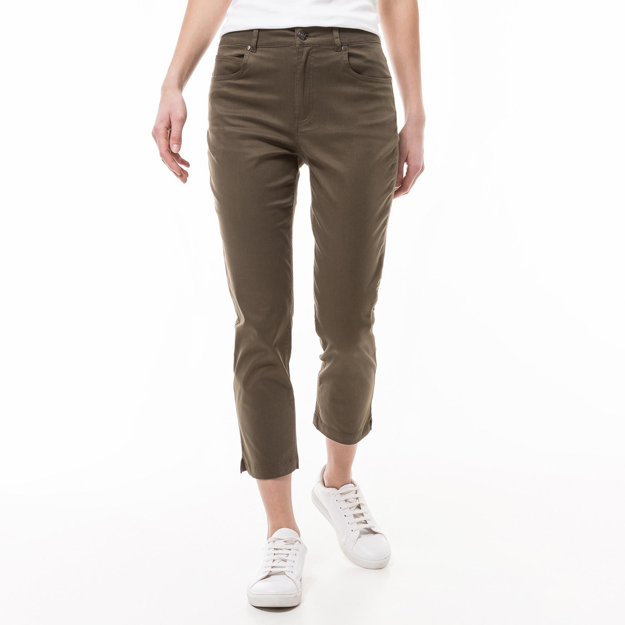 Image of Hose, Slim Fit, 7/8-länge Damen Khaki 42