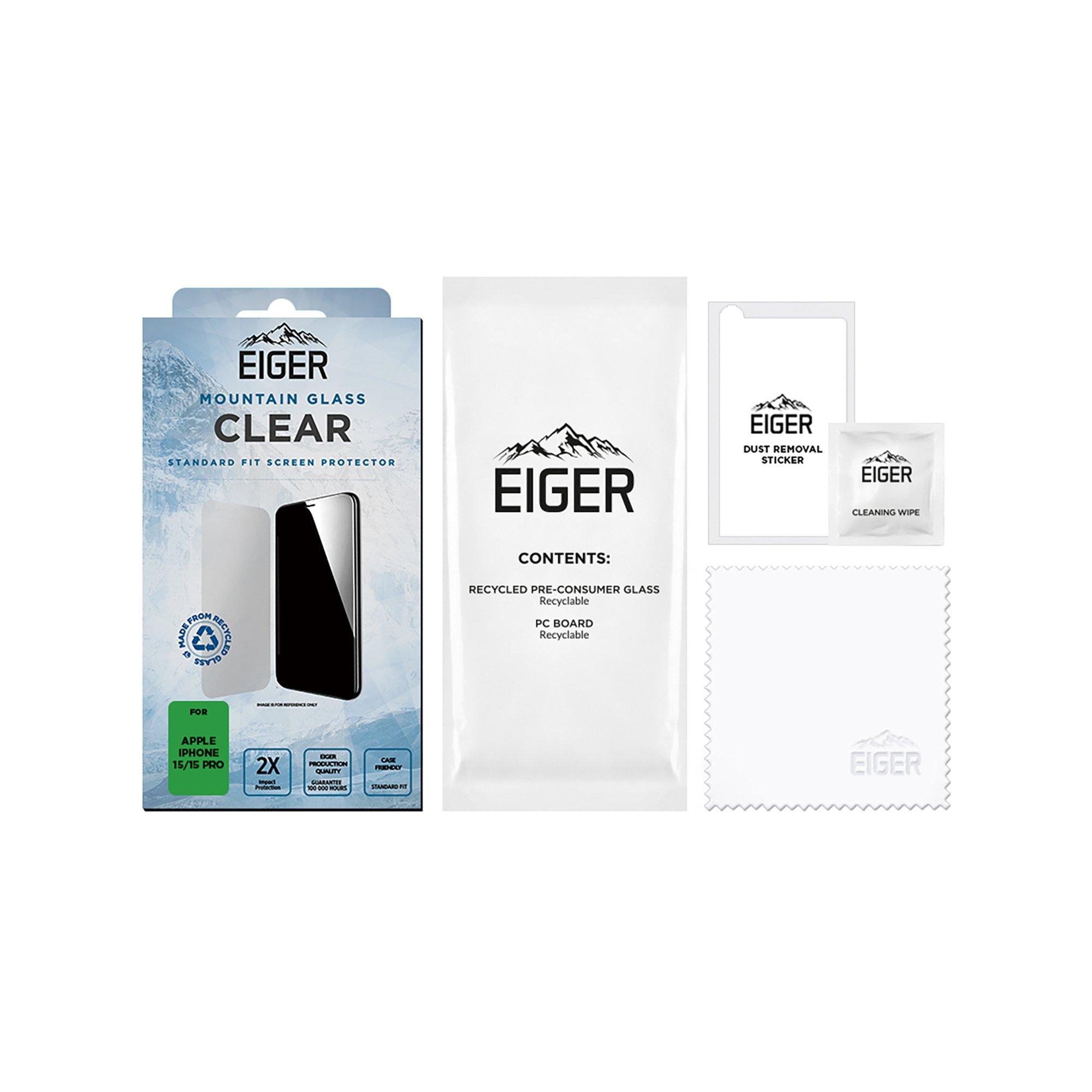 EIGER Mountain iPhone 15 / 15 Pro Schutzglas für Smartphones 