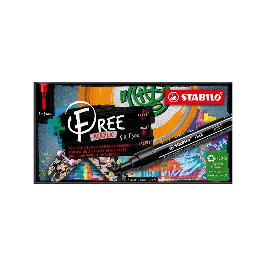 STABILO Set de marqueurs acryliques FREE 