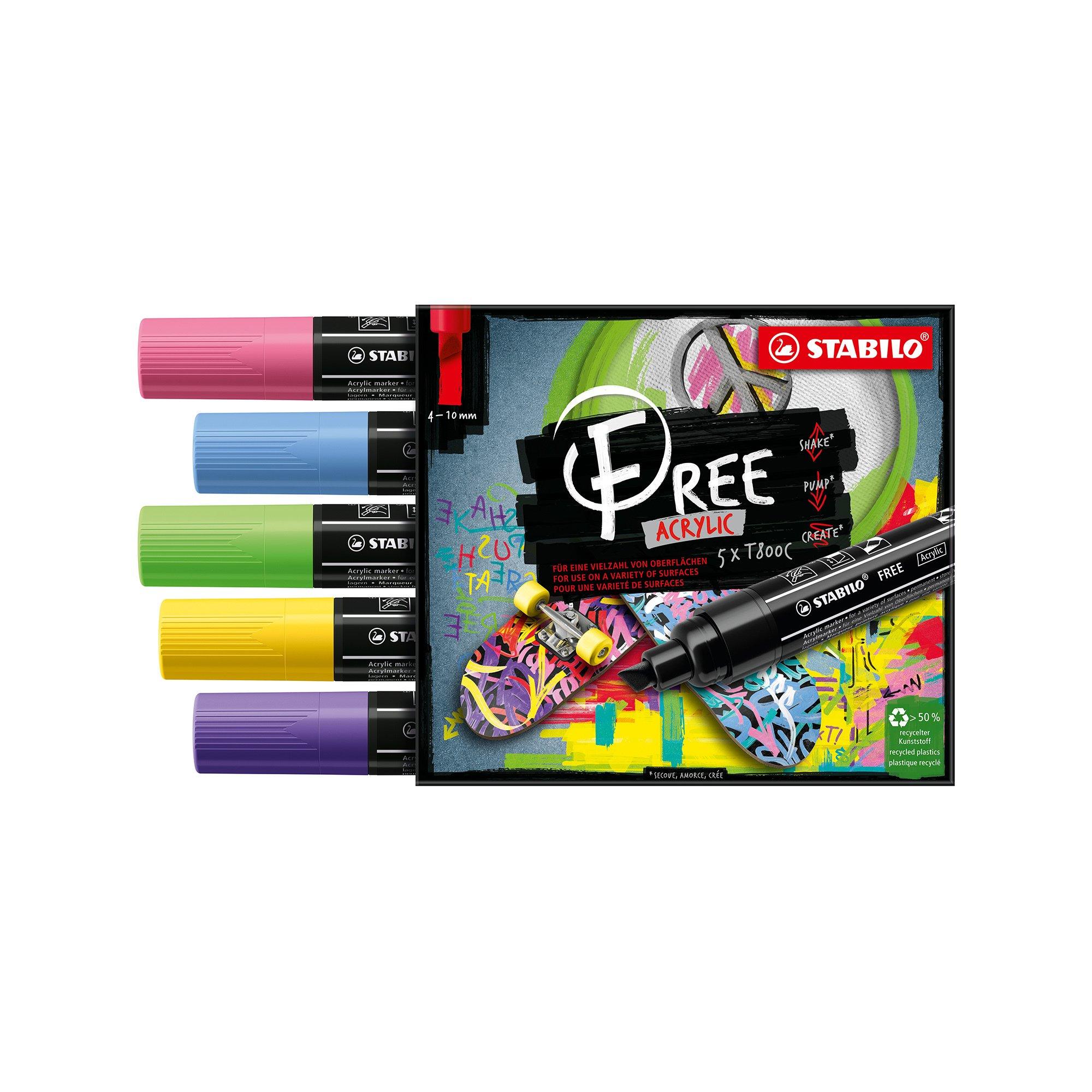 STABILO Set de marqueurs acryliques FREE 