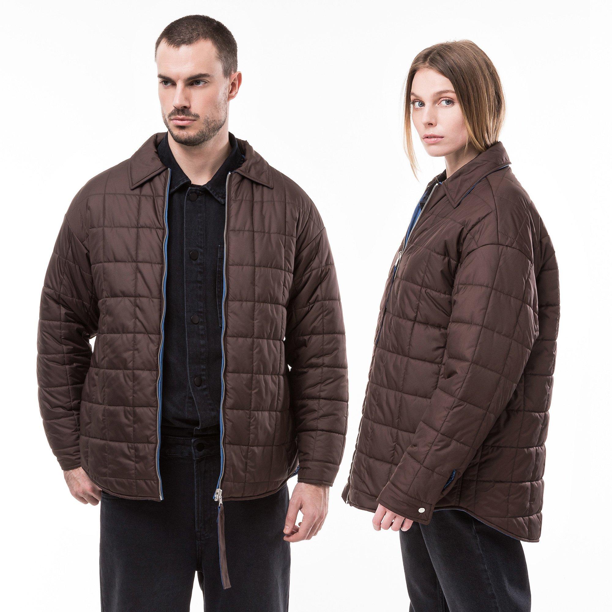 Image of Wendbare Unisex-hemdjacke Damen Braun L