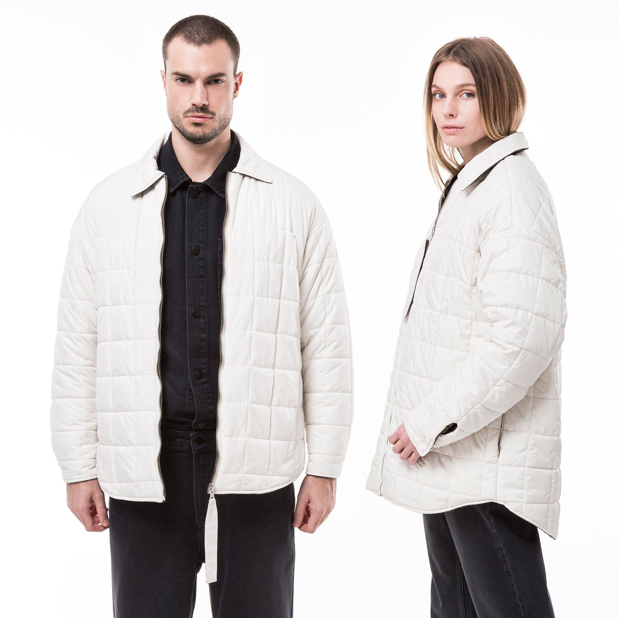 Image of Wendbare Unisex-hemdjacke Damen Weiss L