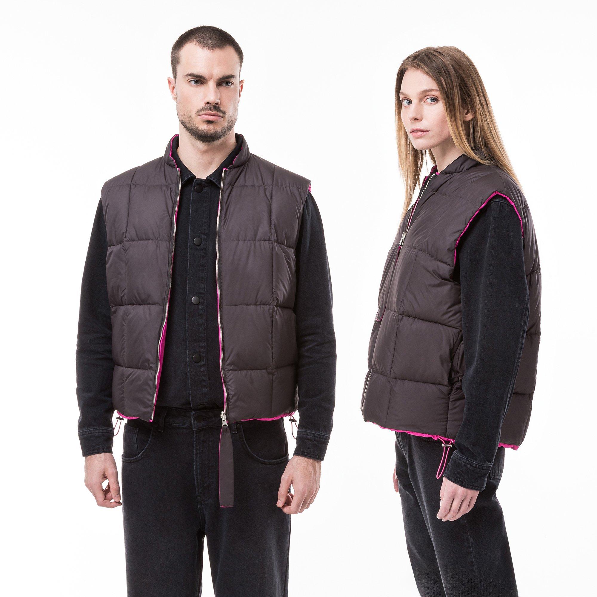 Image of Wendbare Unisex-pufferweste Herren Anthrazit L