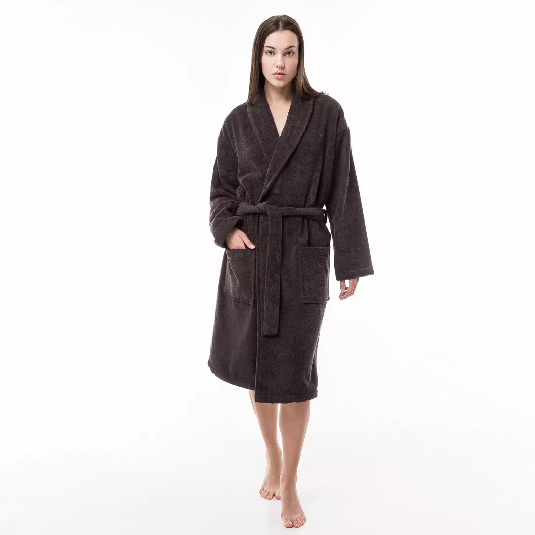 Manor - Bademantel, unisex, für Damen, Anthrazit, Größe S/M 3