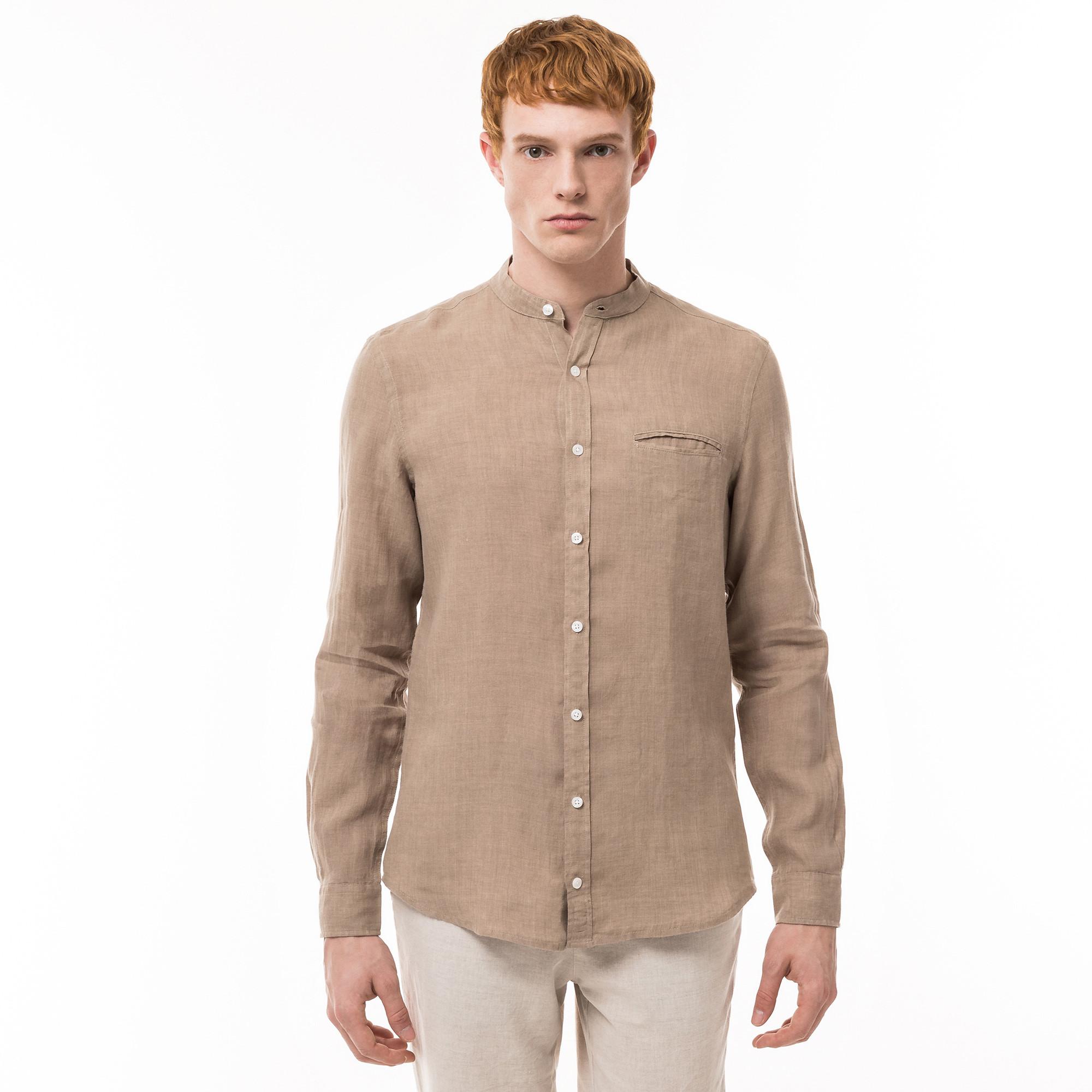 Image of Hemd, Modern Fit, Langarm Herren Taupe M