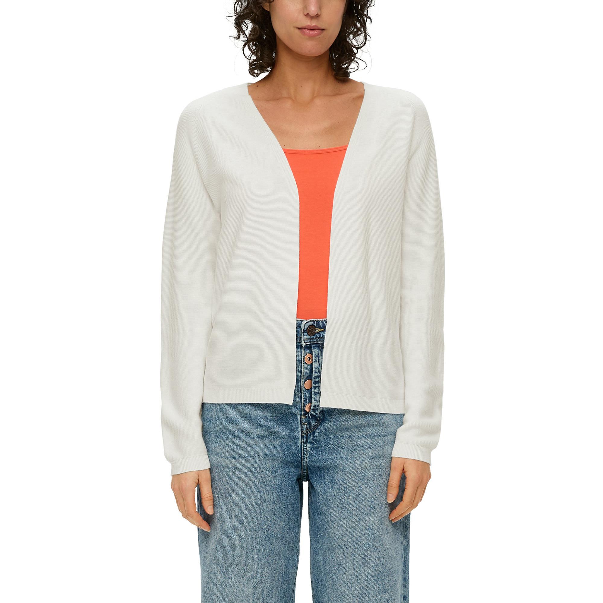 Image of Lange Strickjacke, Langarm Damen Weiss 34