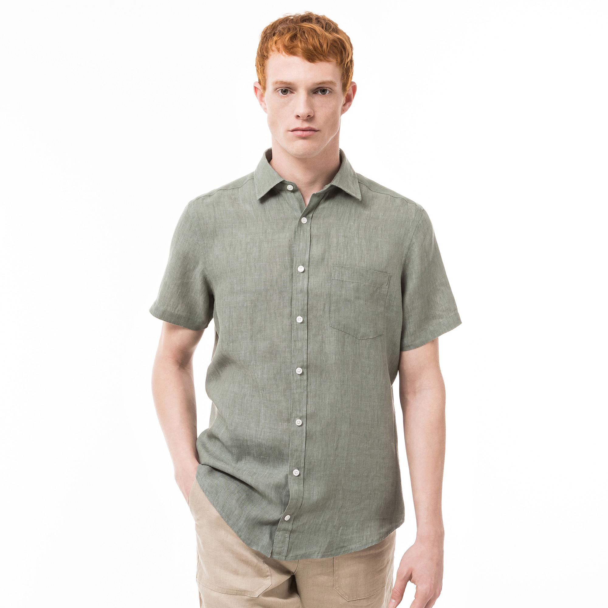 Image of Hemd, Classic Fit, Kurzarm Herren Grün M