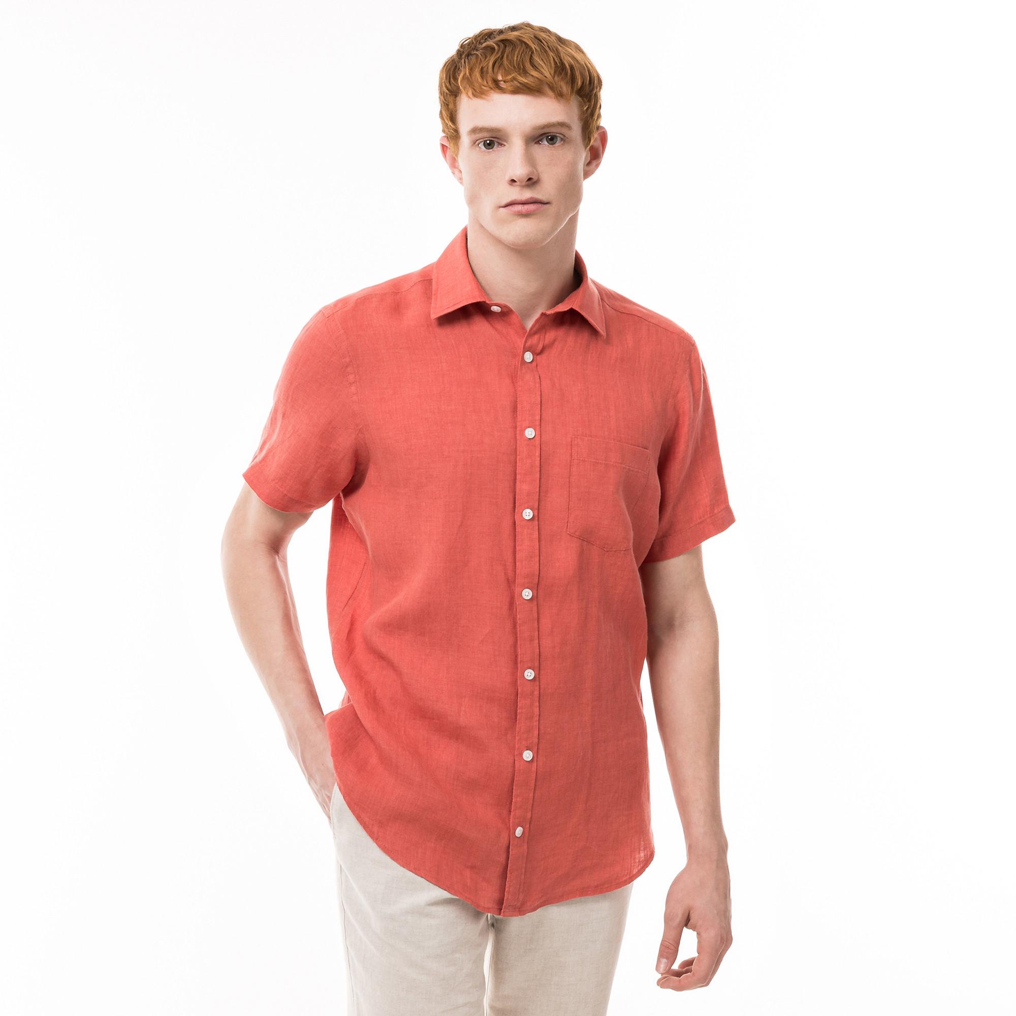 Image of Hemd, Classic Fit, Kurzarm Herren Korall L