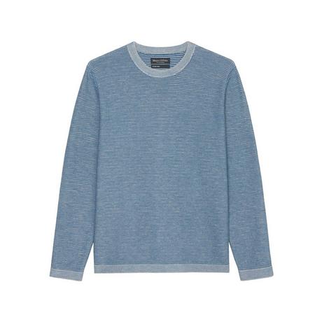 Marc O'Polo Crewneck Baumwolle Leinen Gestreifter Pullover  