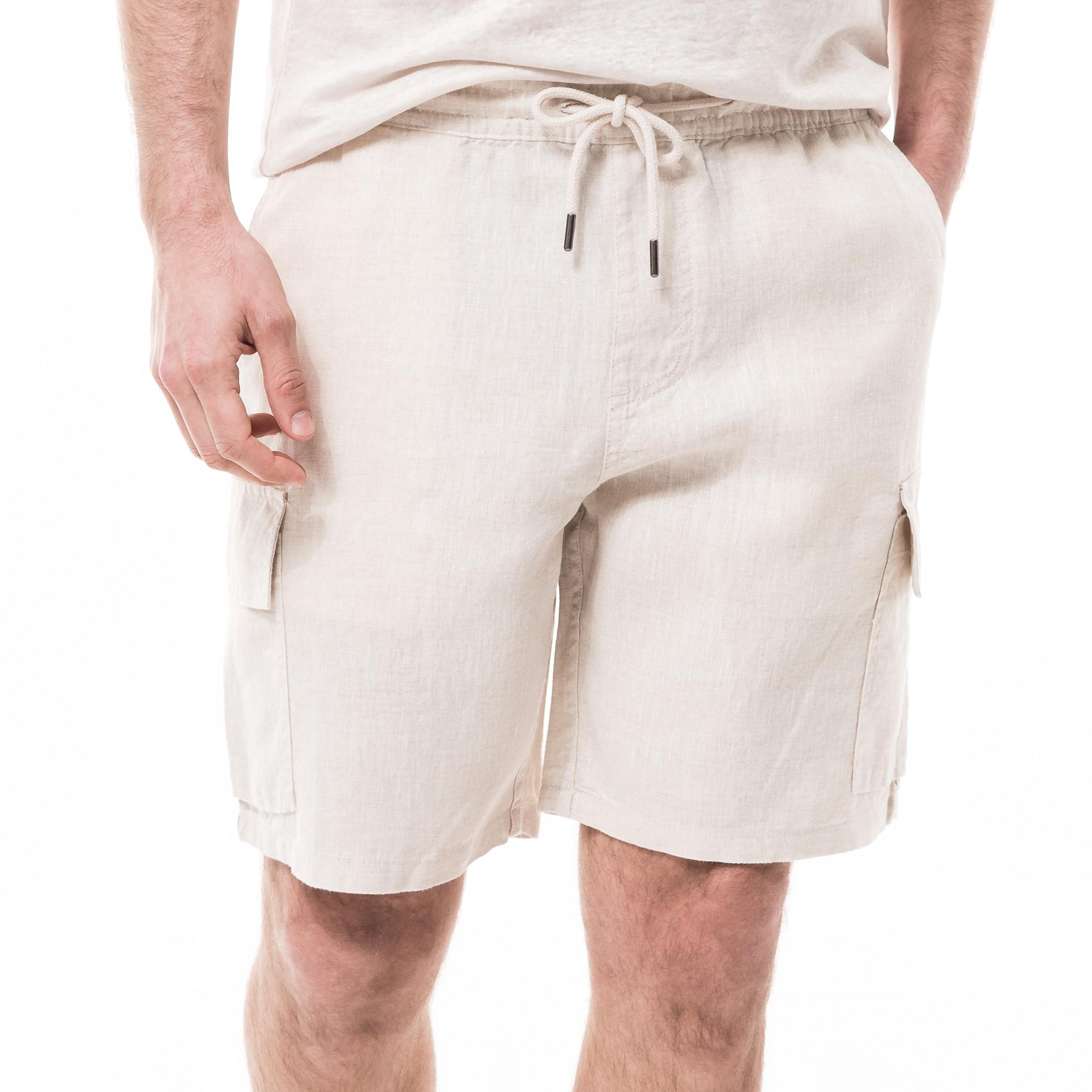 Image of Leinen Cargo-shorts Herren Beige S