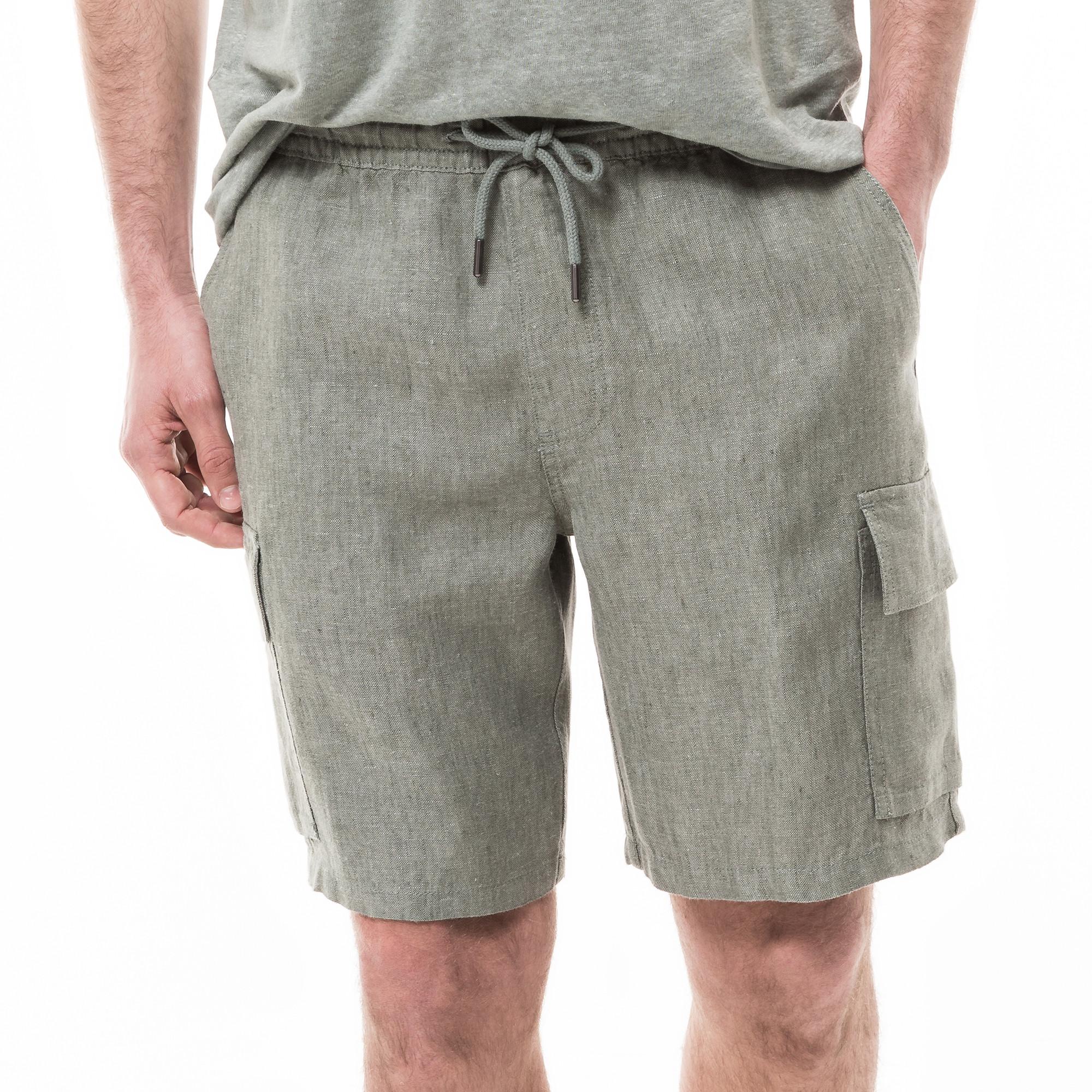Image of Leinen Cargo-shorts Herren Grün XXL