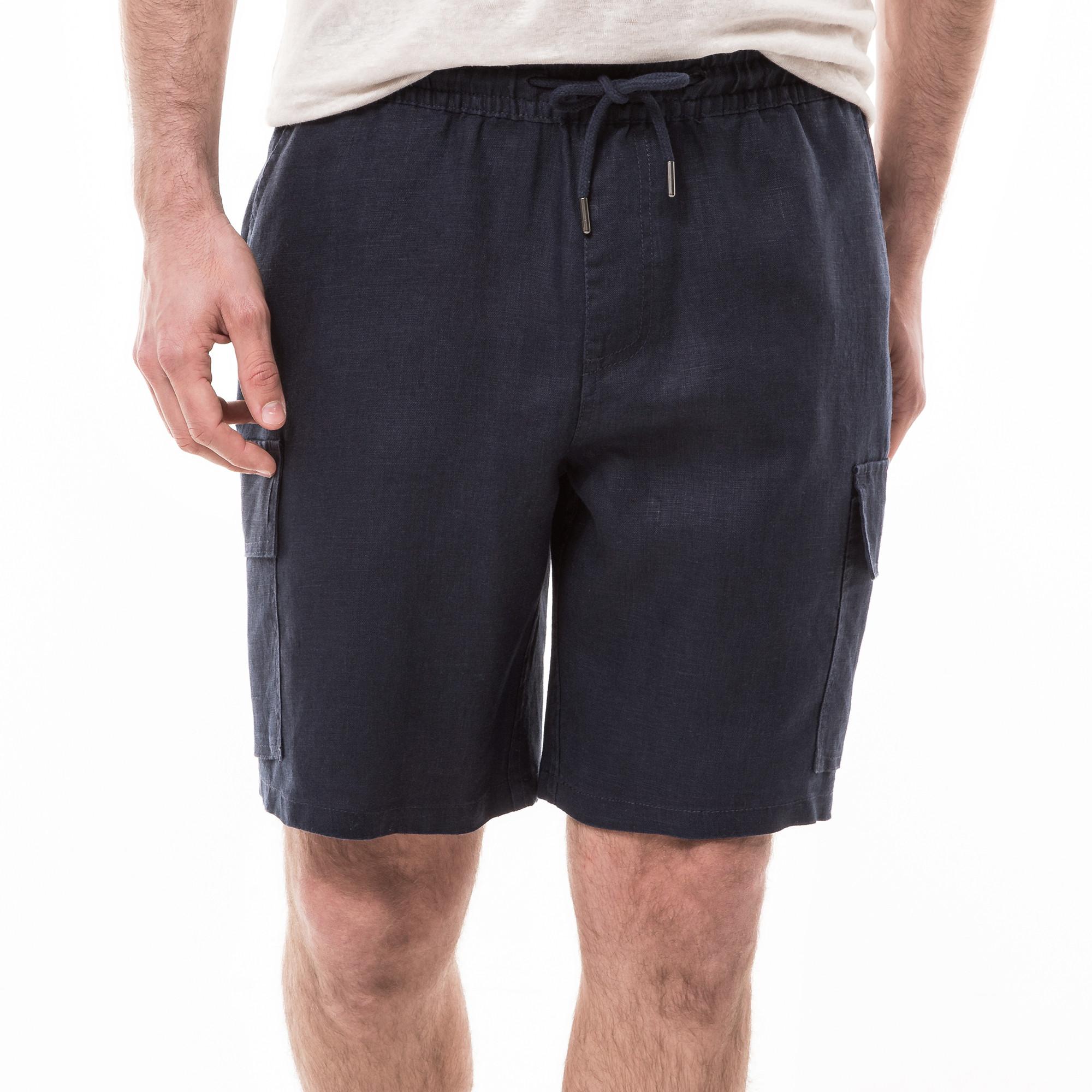 Image of Leinen Cargo-shorts Herren Marine L