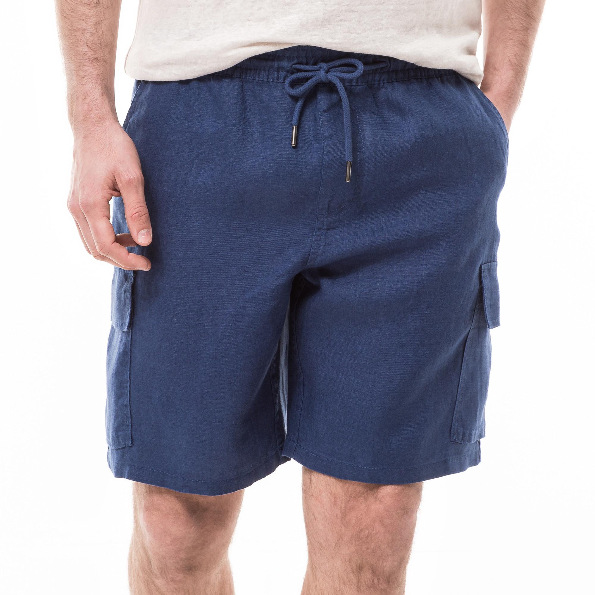 Image of Leinen Cargo-shorts Herren Indigo L