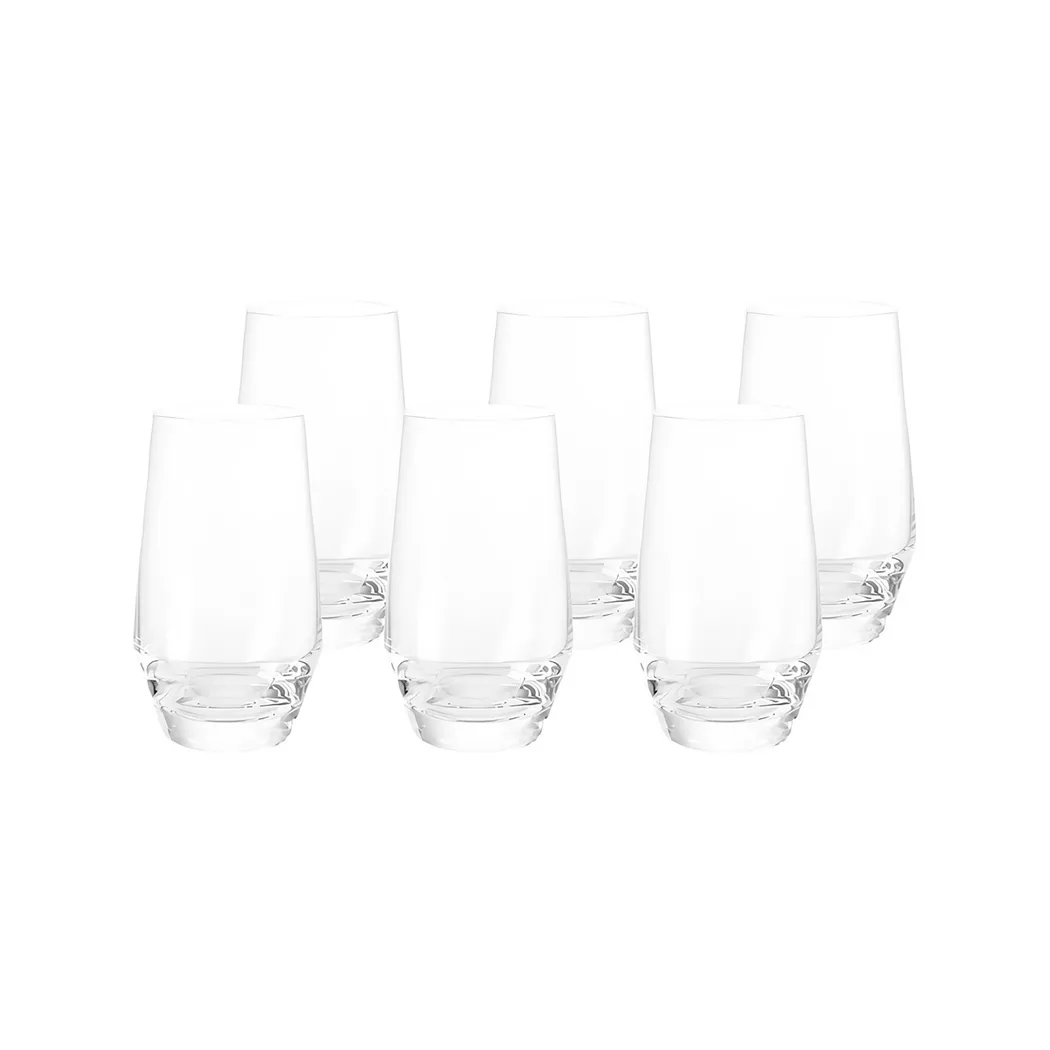 Glas LEONARDO "Trinkgläser Puccini 365 ml 6er Set transparent", bunt (transparent), Glas, Trinkgefäße, GlaeserSet Trinkglas Wasserglas