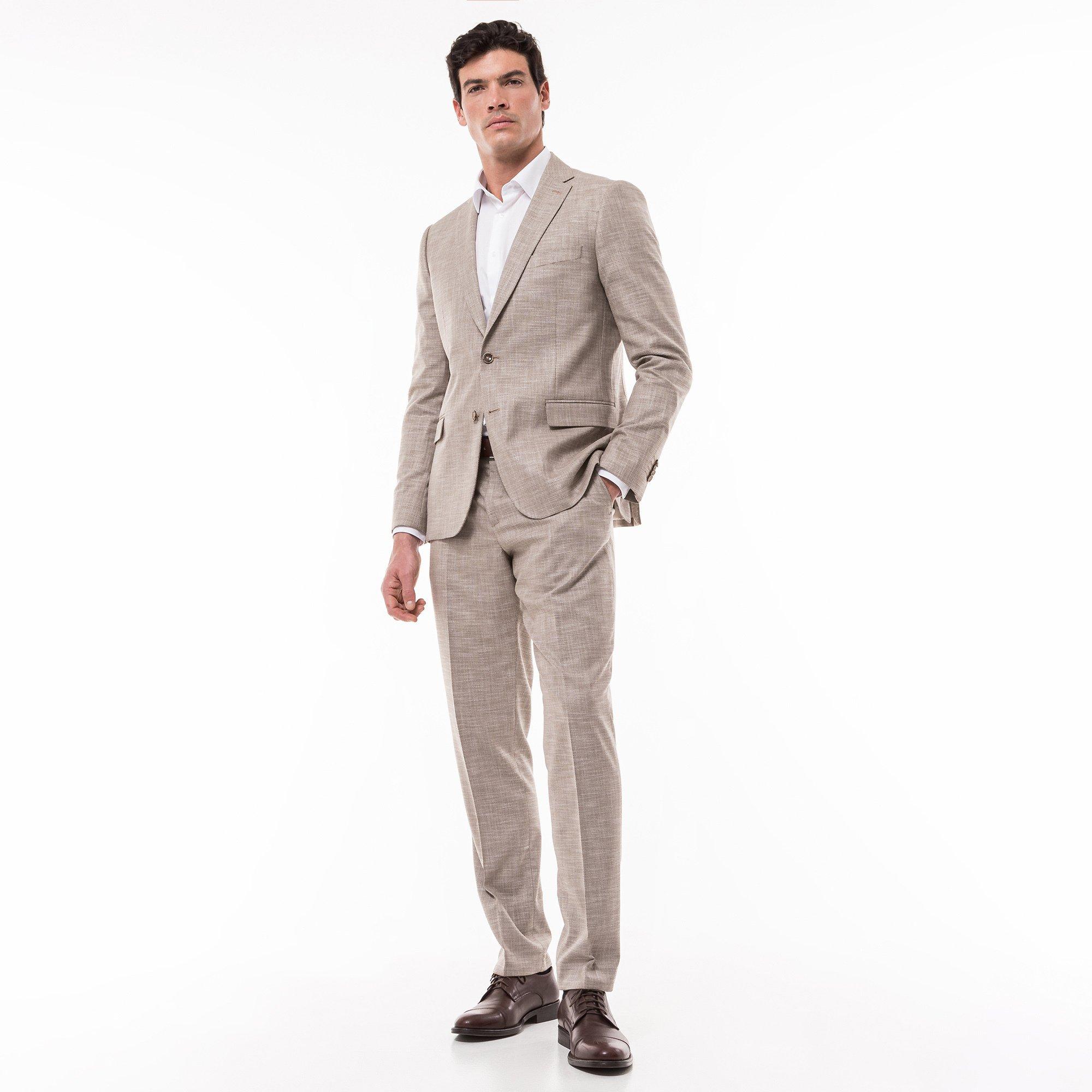 Image of Veston Modern Fit Herren Beige 46