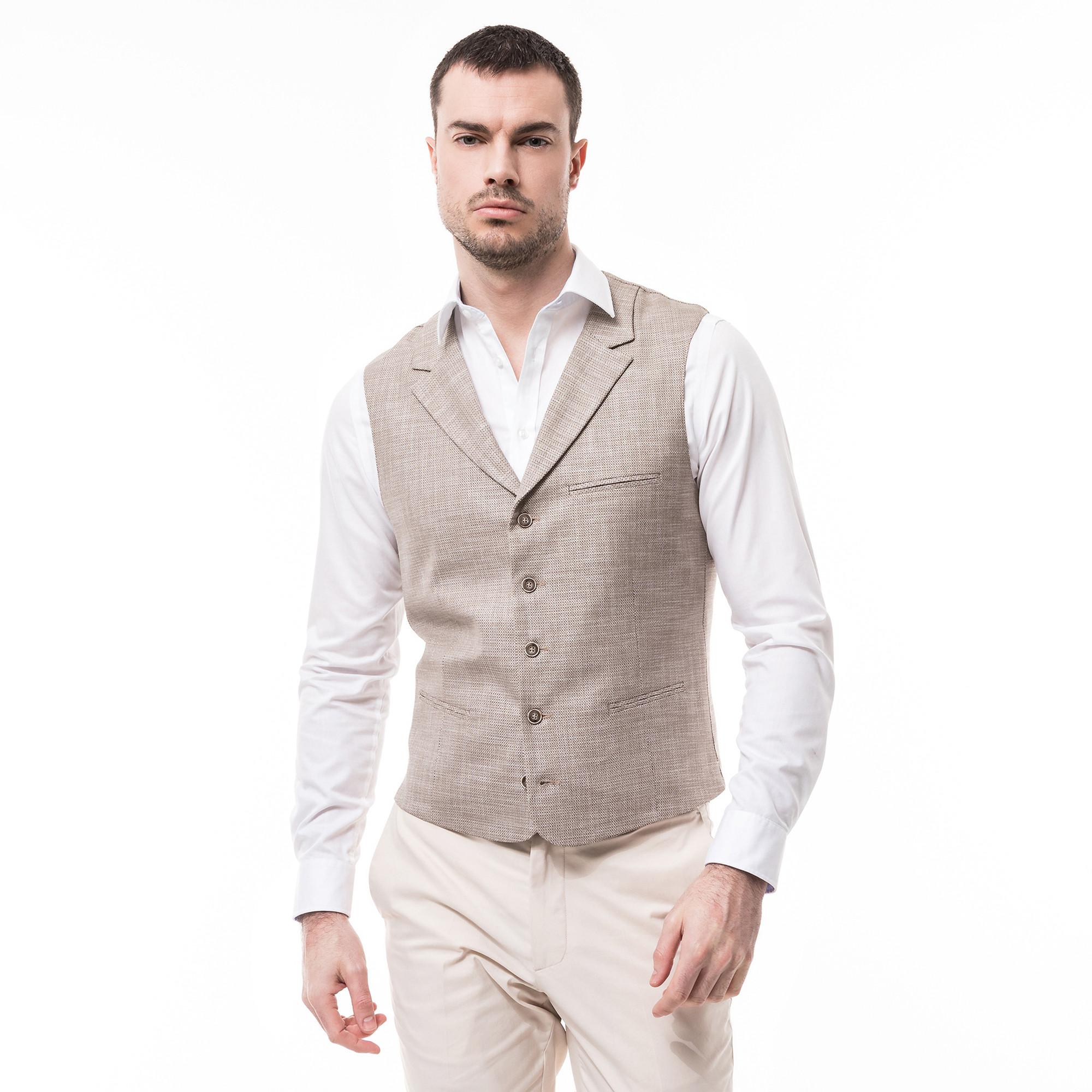 Image of Gilet, Modern Fit Herren Beige 46