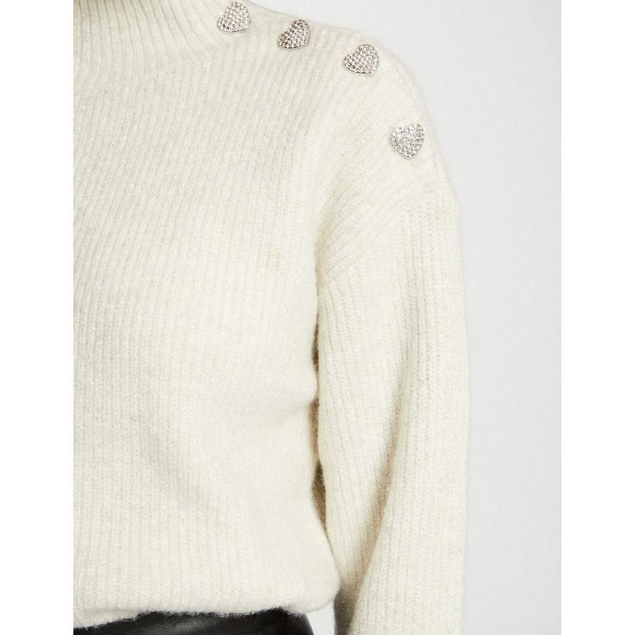 MORGAN Pull avec boutons en forme de cœur  