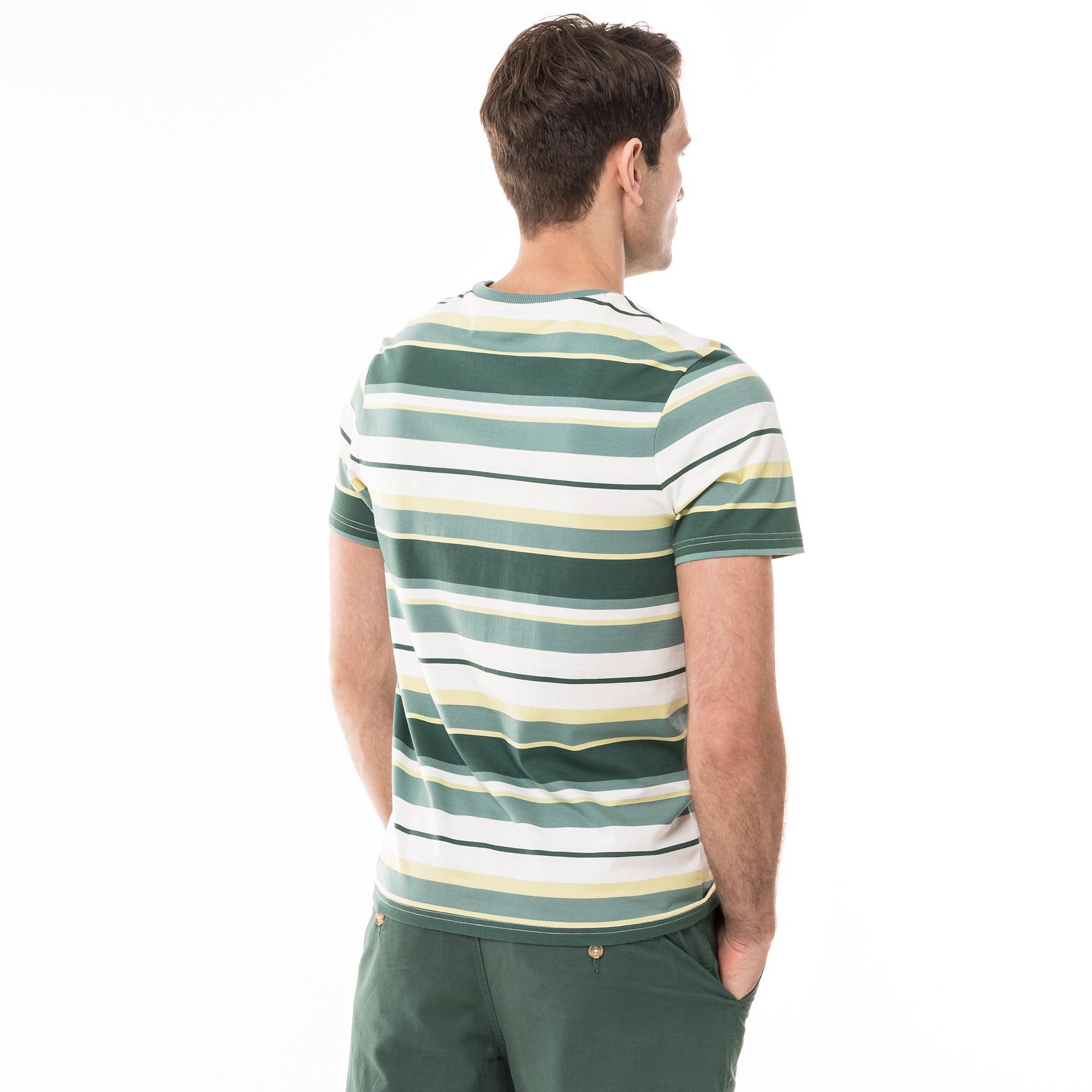 Manor Man Kurzarm Rundhals T-Shirt Gestreift  