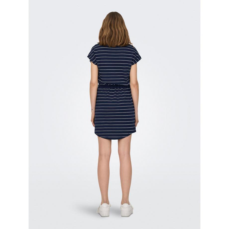 ONLY Kurzarm Mini Kleid mit Bindegürtel  