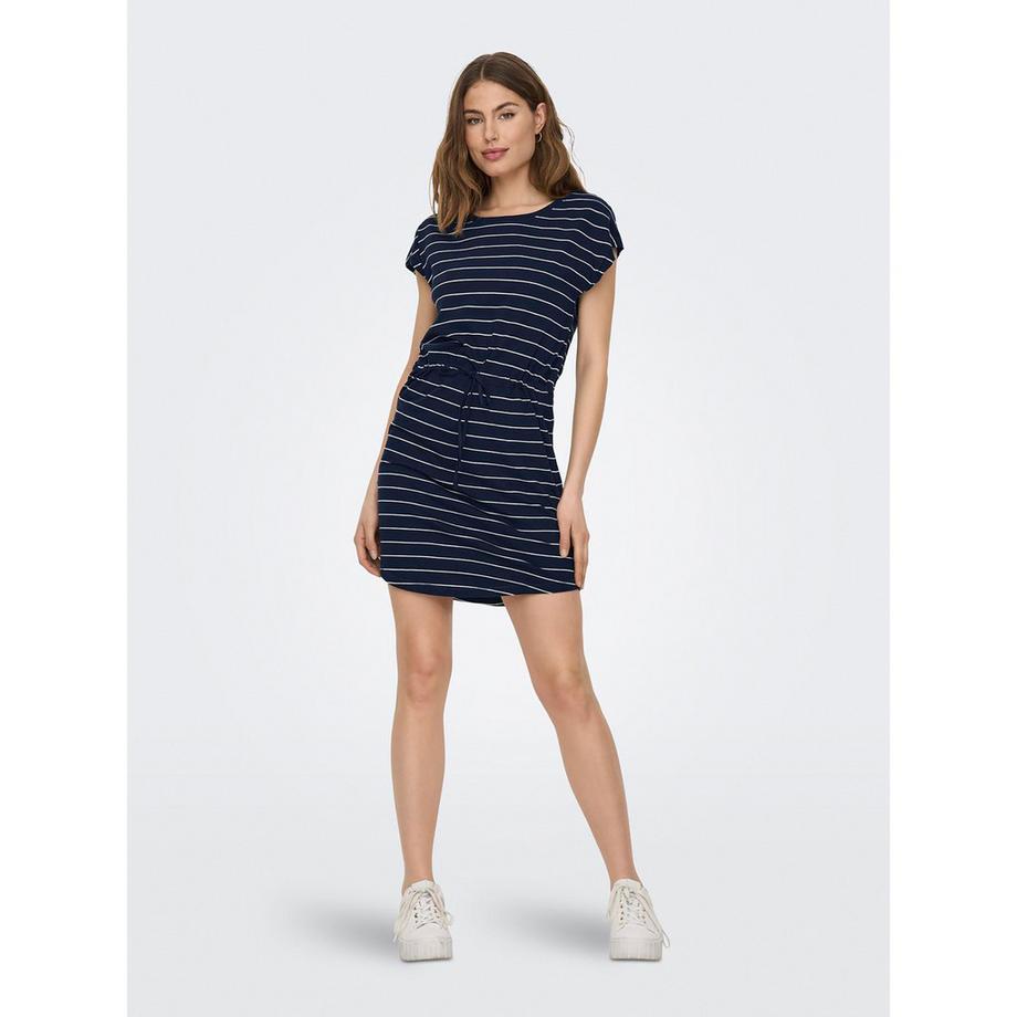 ONLY Kurzarm Mini Kleid mit Bindegürtel  