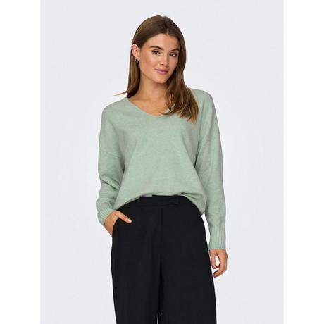 ONLY V-Ausschnitt Langarm Relaxed Fit Pullover  