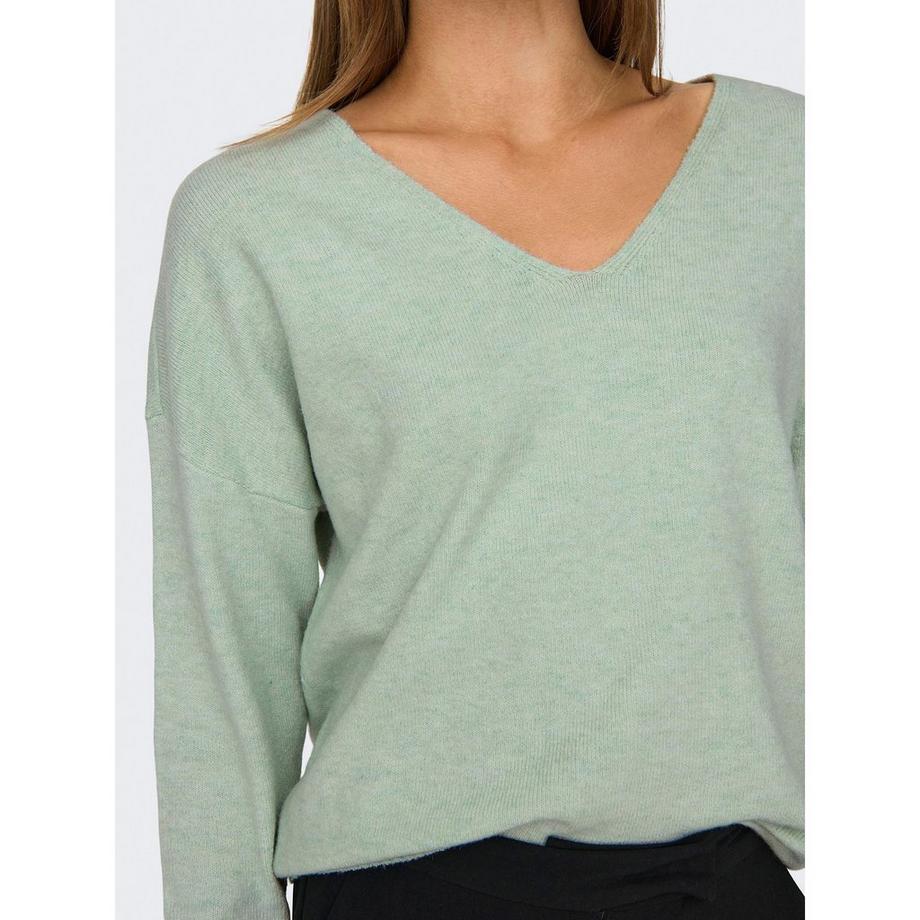 ONLY V-Ausschnitt Langarm Relaxed Fit Pullover  