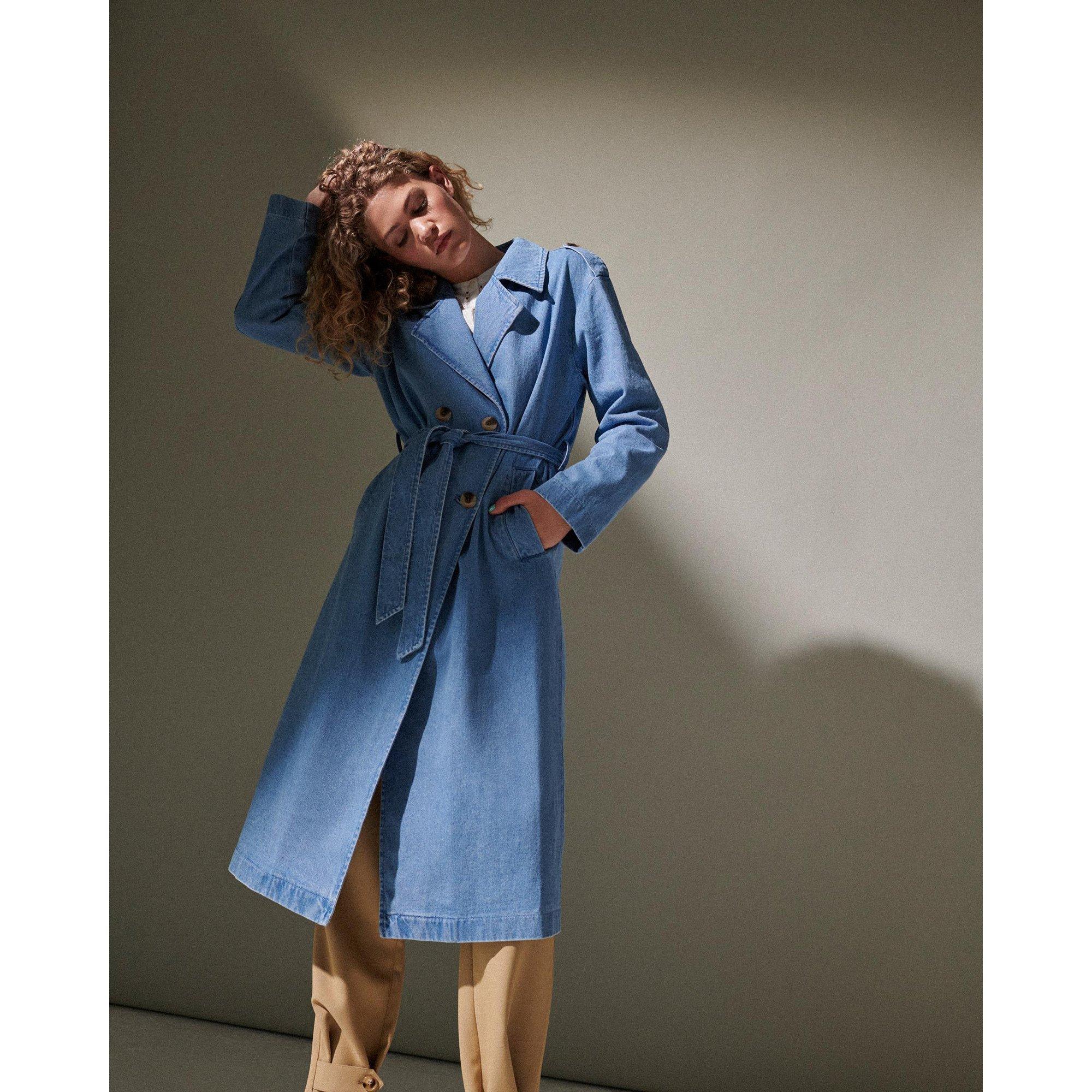 Image of Trenchcoat Damen Blau Denim 38
