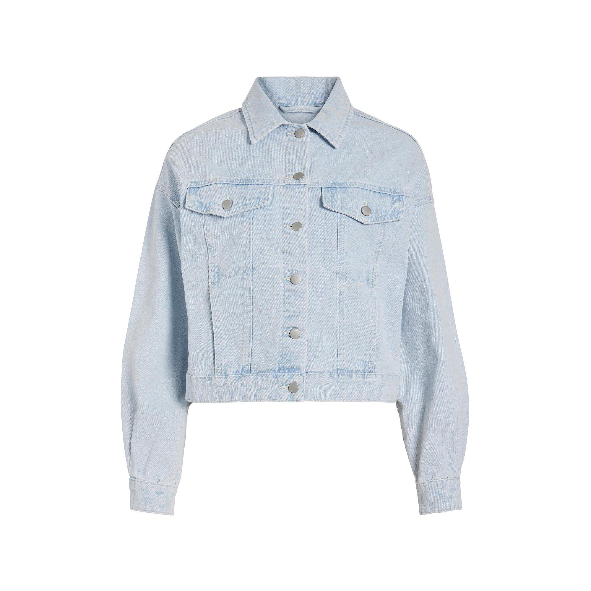 Image of Jeansjacke Mit Knöpfen Damen Bleached Blau 34
